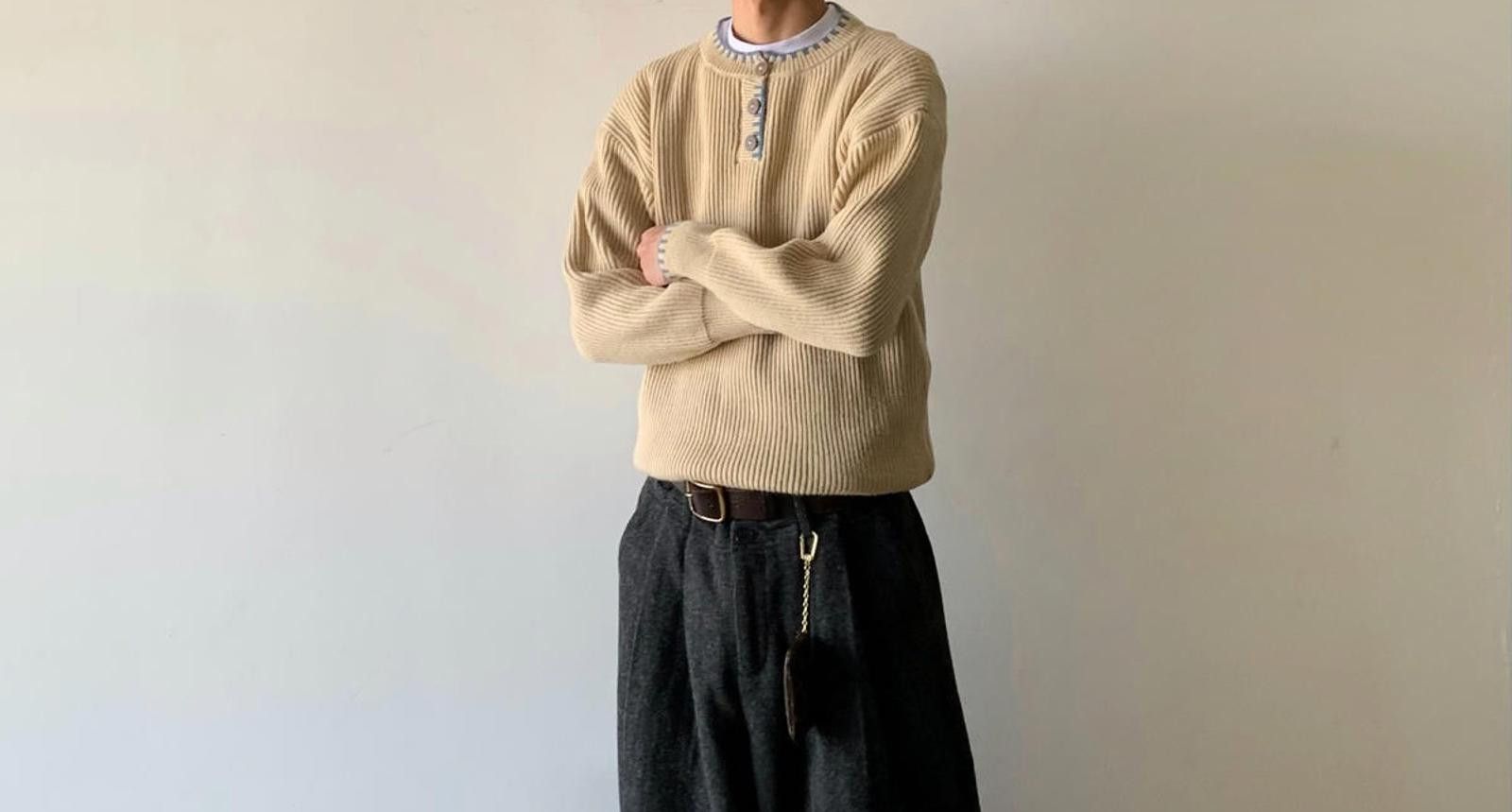 Vintage Ribbed Knit Sweater Size US L / EU 52-54 / 3 - 2 Thumbnail