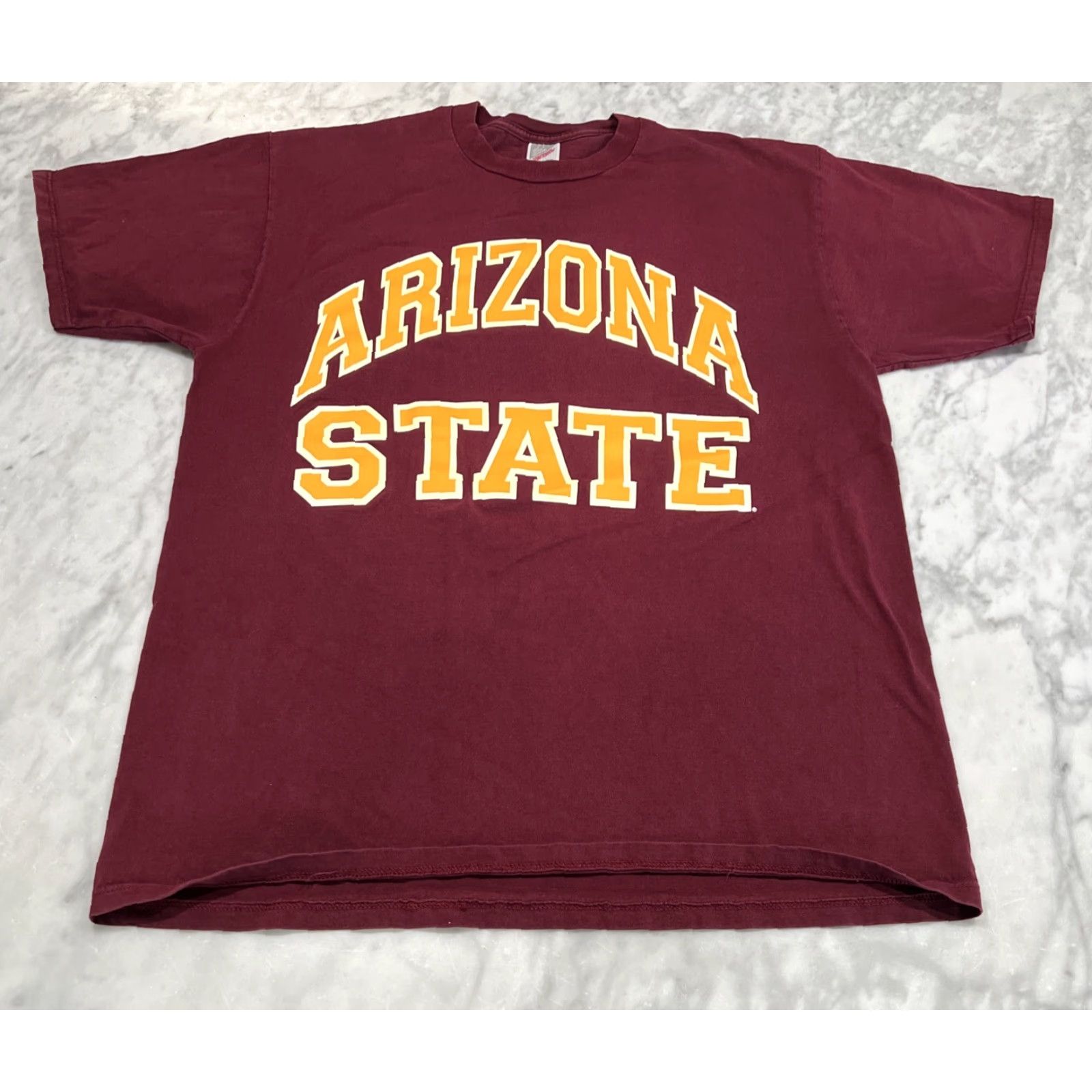 Jerzees VINTAGE Arizona State T Shirt XL Jerzees Tag Made USA Red Gold Men's Short Sleeve Crew Neck 90s College University Size US XL / EU 56 / 4 - 2 Thumbnail