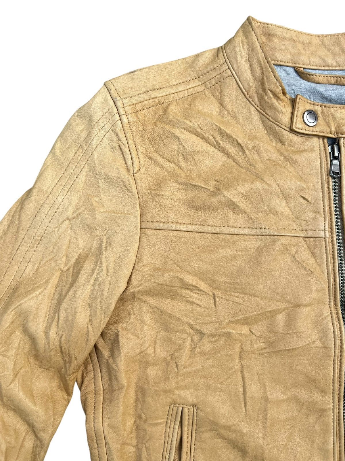 Nicole Club Monsieur Nicole Fade Patina Sheepskin Leather Racer Jacket Size US S / EU 44-46 / 1 - 5 Thumbnail
