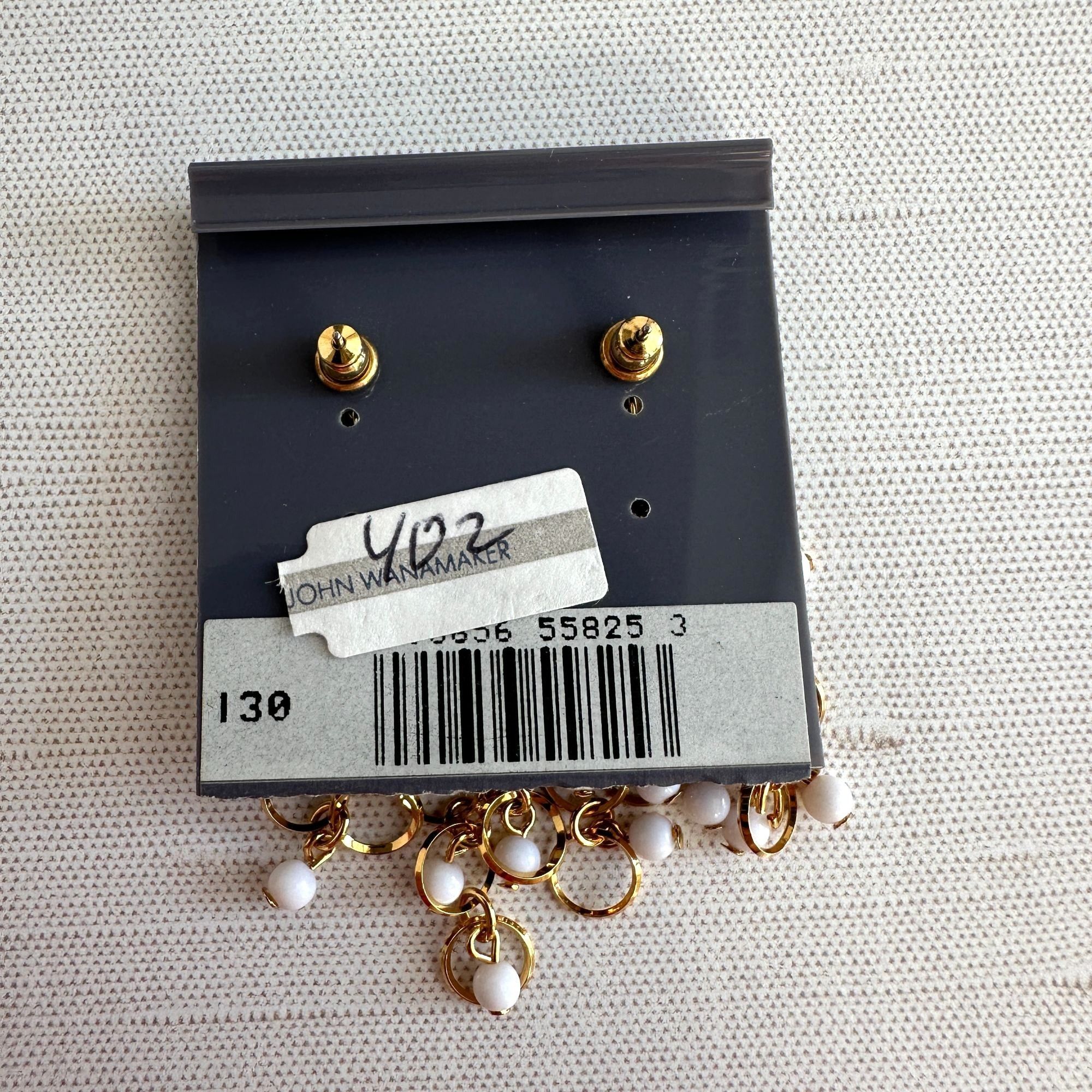 Other Trifari Gold Tone White Bead Cascade Drop Earrings 1990s Sur Size ONE SIZE - 6 Thumbnail
