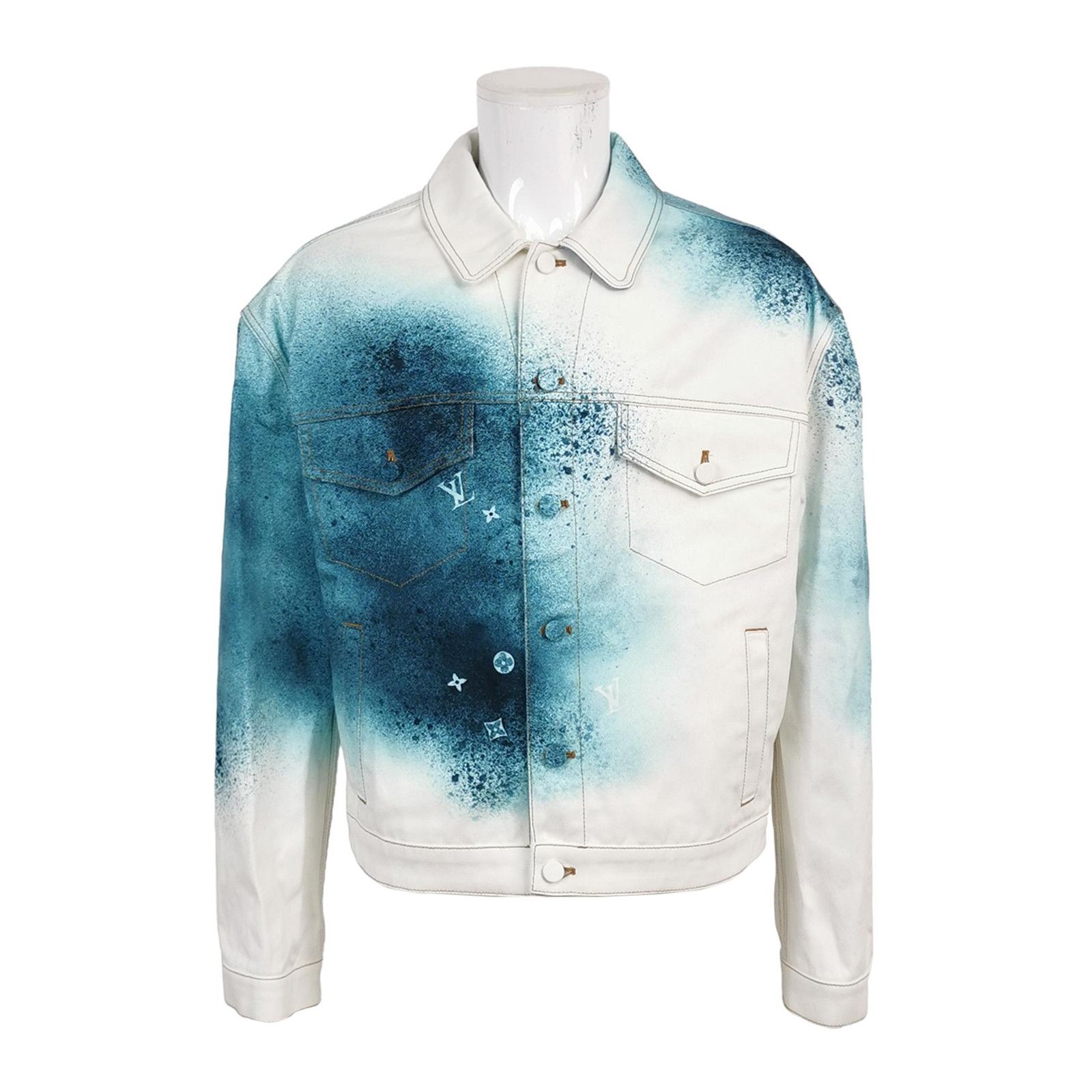 Louis Vuitton Louis Vuitton Cotton Blue-White Splash Jacket XL Size US XL / EU 56 / 4 - 1 Thumbnail