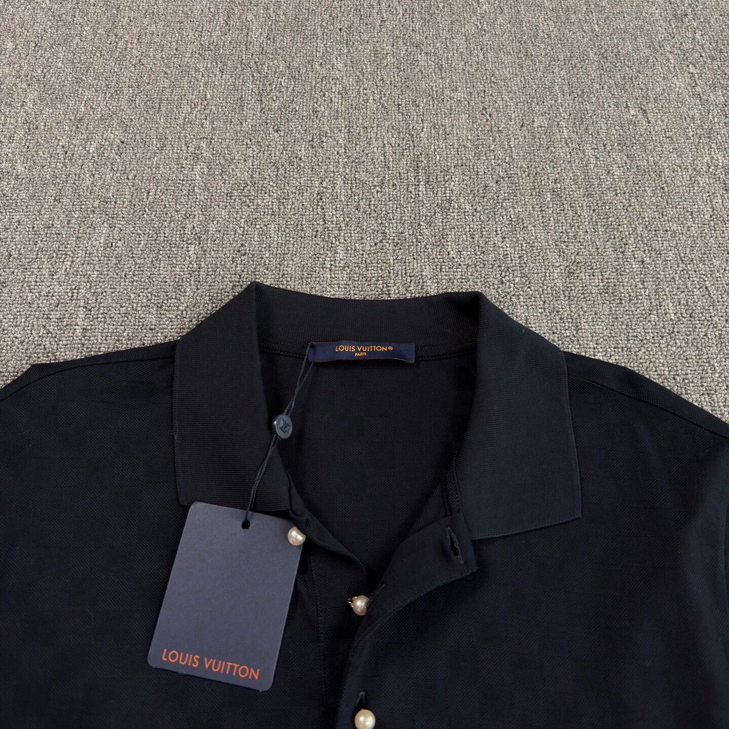 Louis Vuitton LV Damier Navy Short-Sleeve Polo Shirt 4L Near New Size US XXL / EU 58 / 5 - 3 Thumbnail