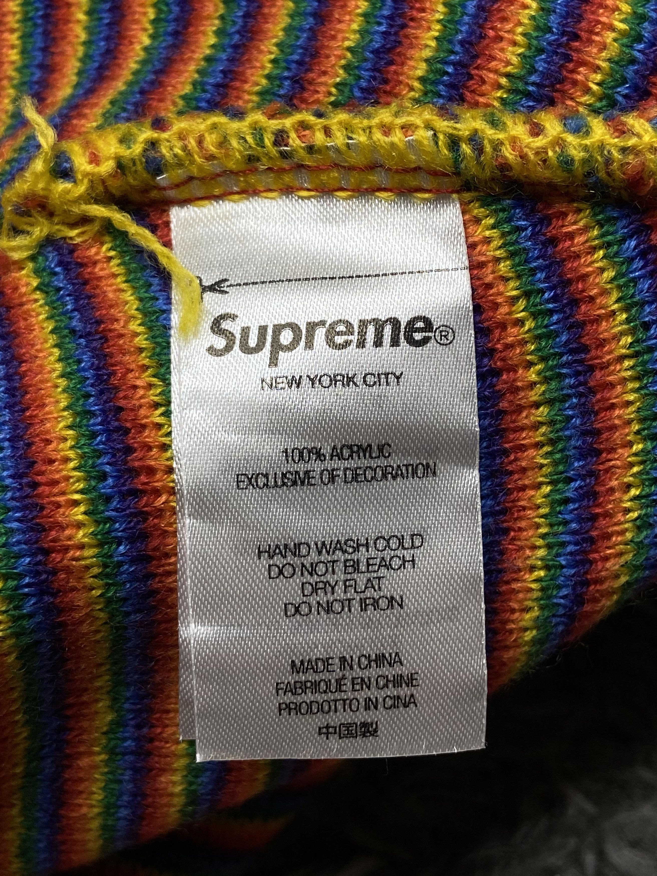 Supreme Supreme Rainbow Stripe Arc Logo Beanie DS Size ONE SIZE - 6 Thumbnail