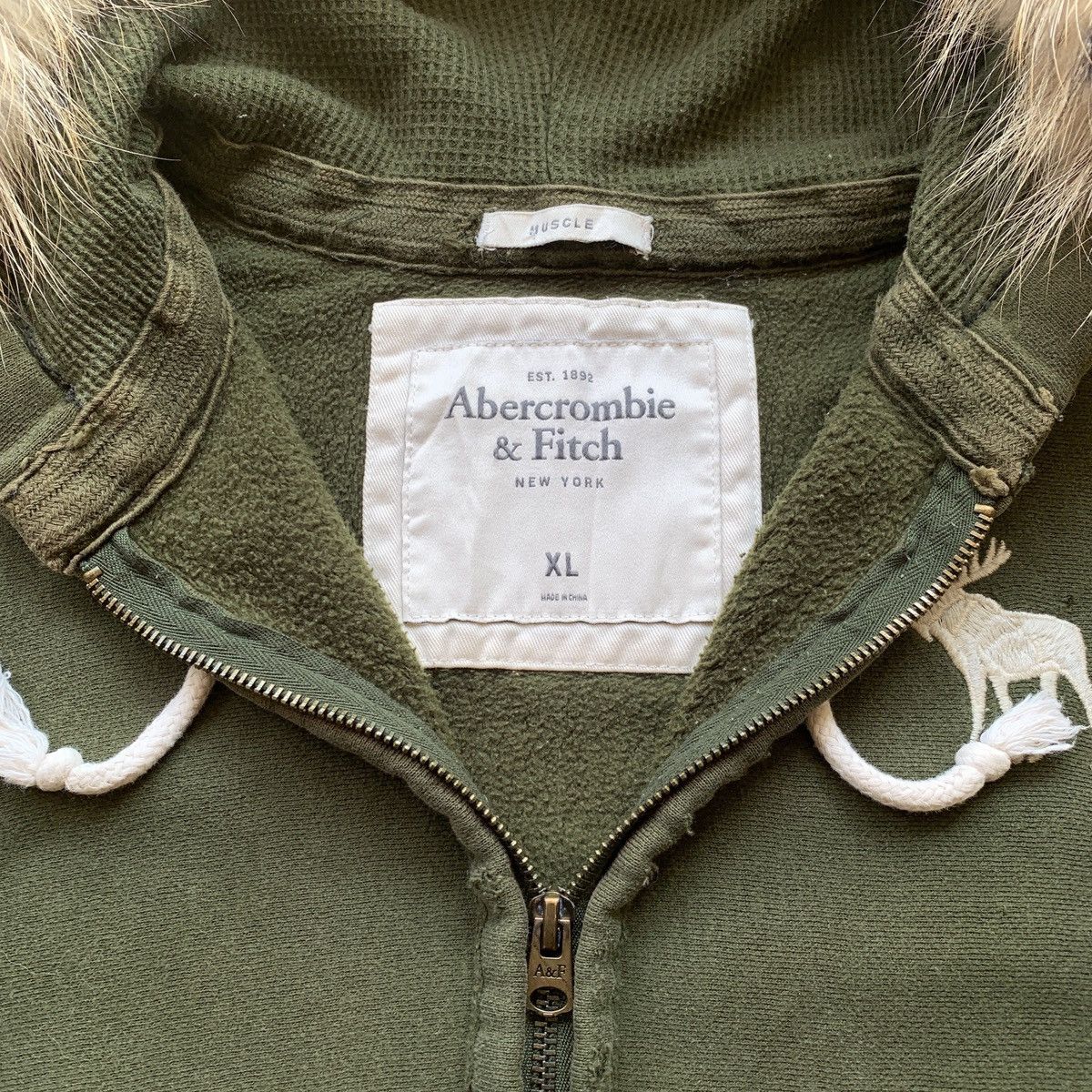 Abercrombie & Fitch Distressed Abercrombie Fitch Fur Ifsix LGB Zip Hoodie Size US XL / EU 56 / 4 - 7 Thumbnail