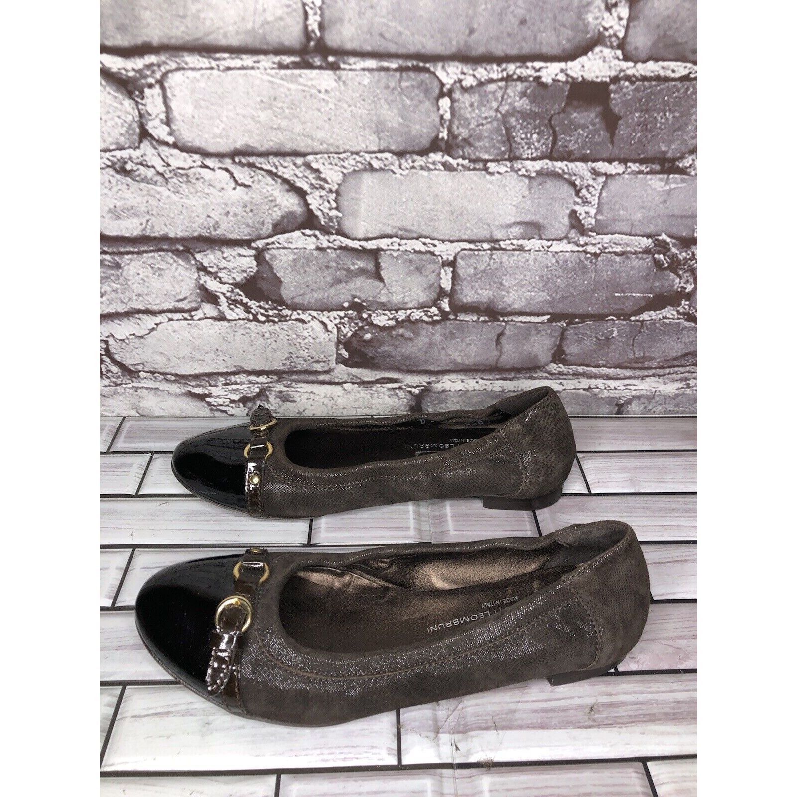 Other AGL Brown Suede Leather Cap Toe Strap Slip On Ballet Shoes W Size US 7.5 / IT 37.5 - 1 Thumbnail