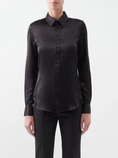 Saint Laurent Paris o1y0126 Silk Shirt in Black Size M / US 6-8 / IT 42-44 - 1 Thumbnail