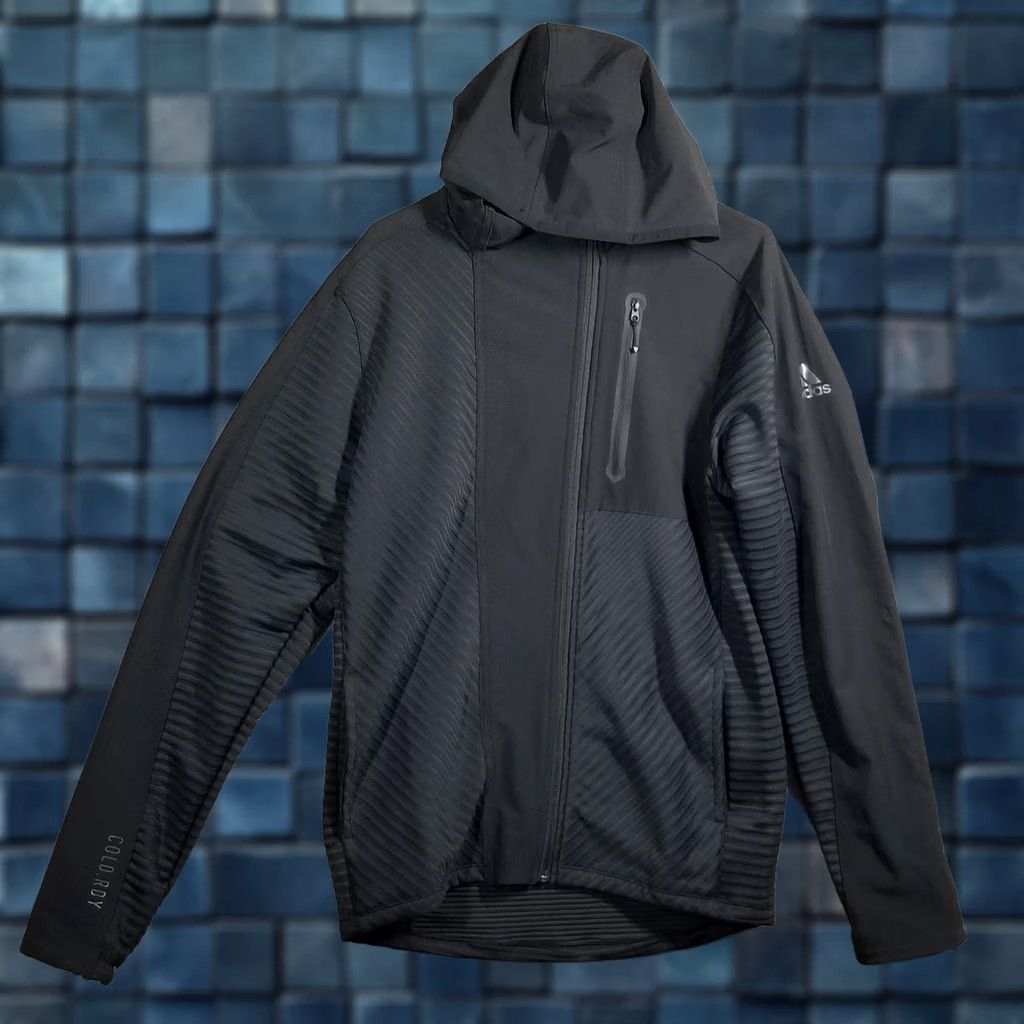 Adidas Adidas Jacket Mens M Black COLD.RDY Hooded Softshell Full Zip Running Pockets Size US M / EU 48-50 / 2 - 1 Thumbnail