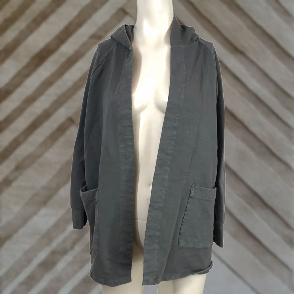 Vintage STATESIDE WOMEN'S XS GRAY LONG SLEEVE OPEN FRONT HOODED COTTON BLEND JACKET Size XS / US 0-2 / IT 36-38 - 1 Thumbnail