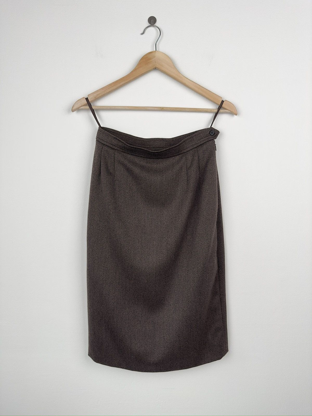 Saint Laurent Paris 80s SAINT LAURENT Rive Gauche by Tom Ford Wool Pencil Skirt Size 27" / US 4 / IT 40 - 2 Thumbnail
