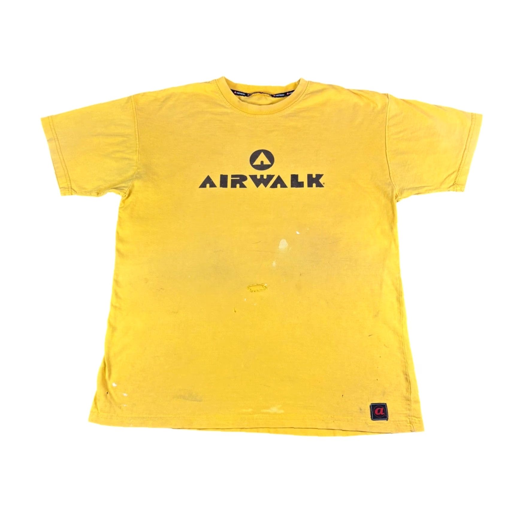Airwalk VINTAGE Airwalk T-Shirt Mens XL Graphic Print 90s Yellow Crew Neck Short Sleeve Cotton Jersey Retro Grunge Aladdin 101 Dalmatians Logo Shirt Size US XL / EU 56 / 4 - 2 Thumbnail