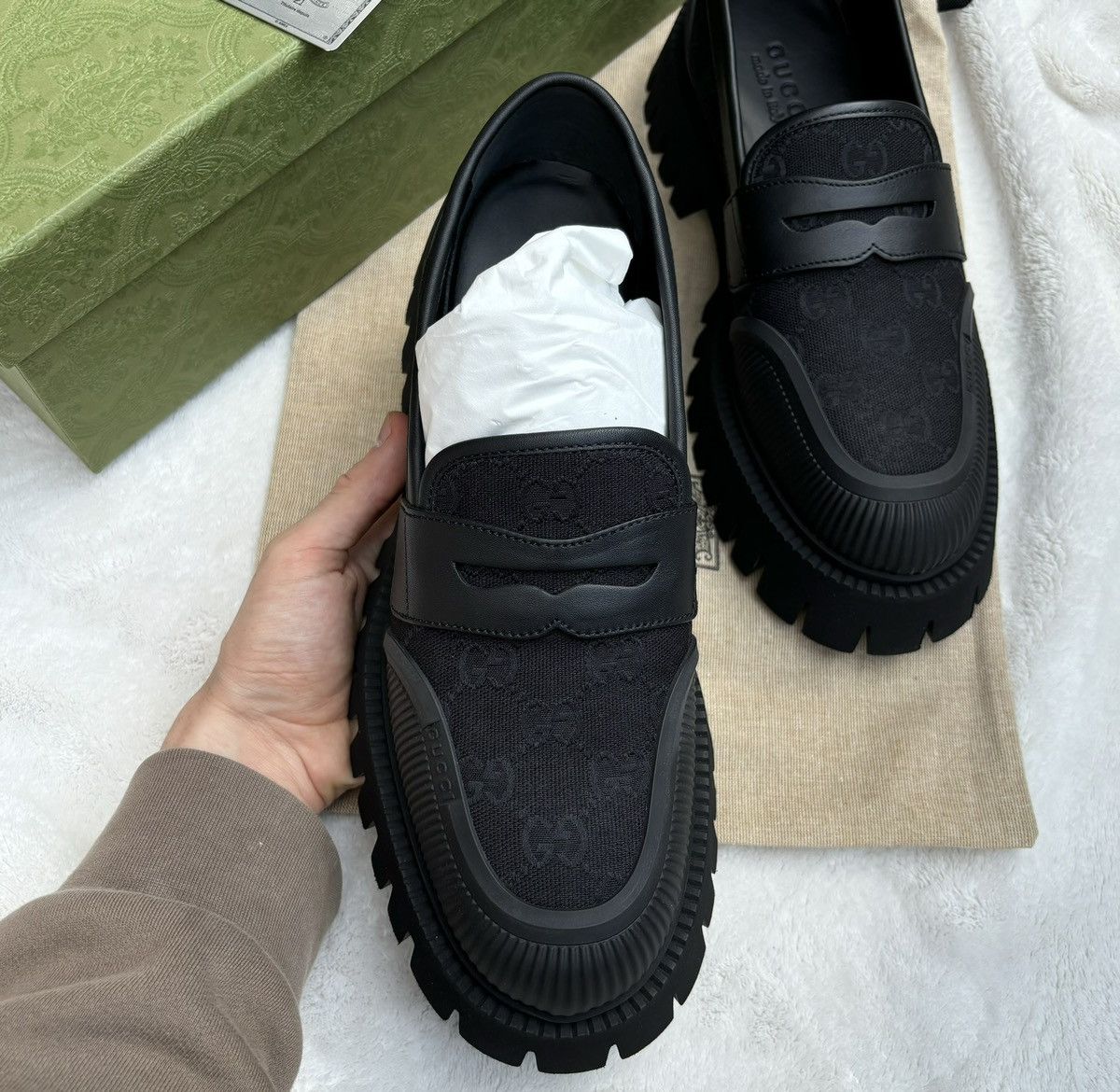 Gucci Gucci Maxi Jumbo GG Supreme Loafers Size US 11 / EU 44 - 4 Thumbnail