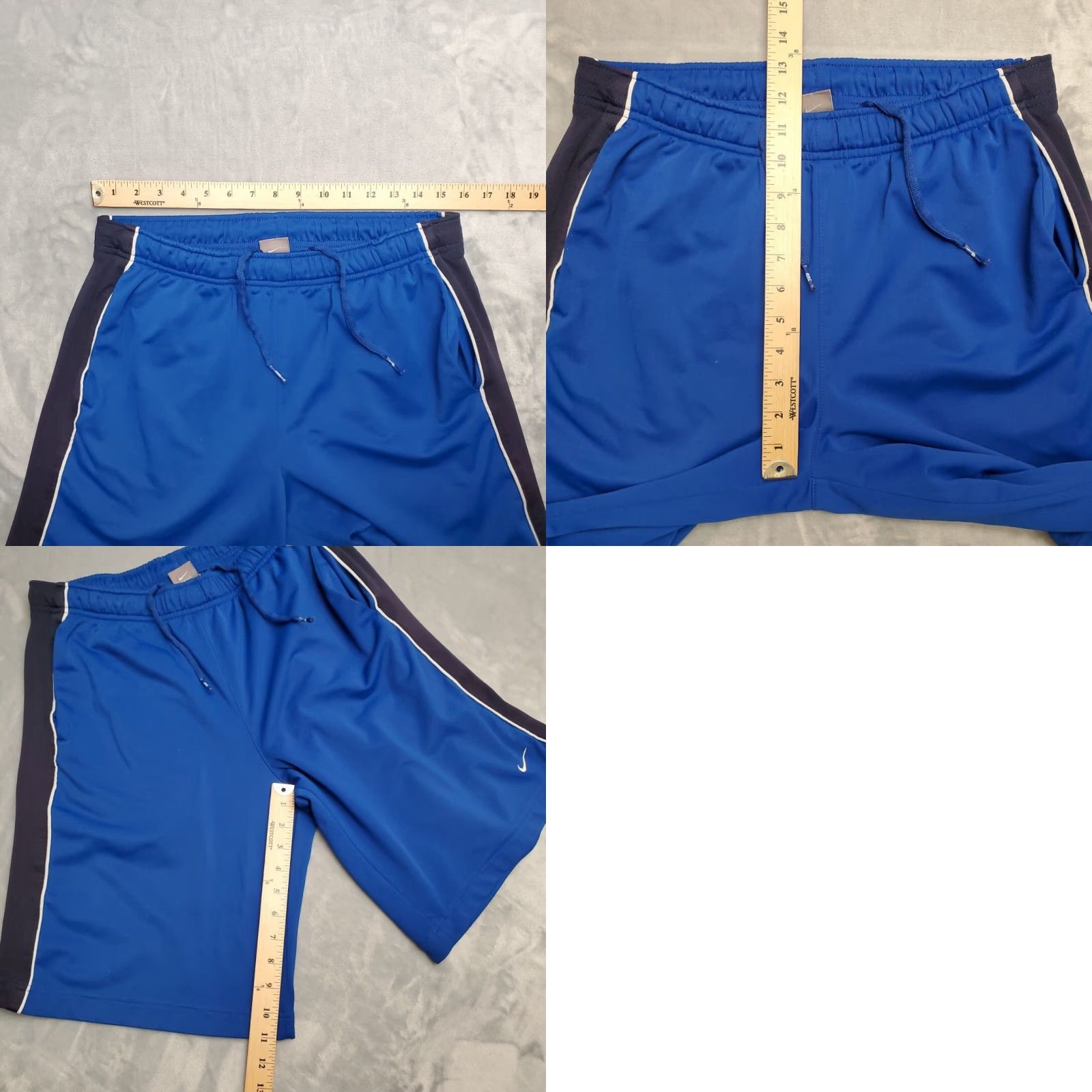 Nike VINTAGE Nike Shorts Men M Blue Embroidered Basketball Drawstring Elastic 90s Y2K Size US 31 - 8 Thumbnail