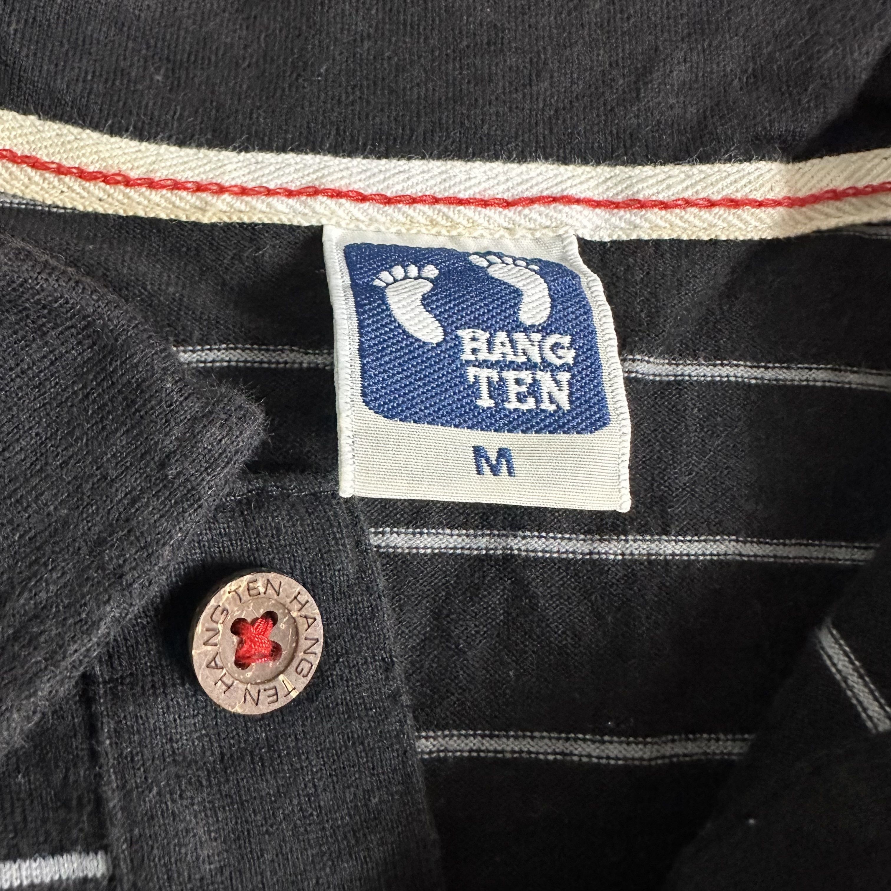 Hang Ten 🔥RARE🔥Vintage HANG TEN Selvedge Wooden Button Polo Shirt Size US M / EU 48-50 / 2 - 7 Thumbnail