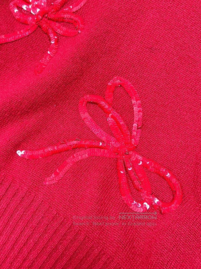 Valentino Valentino Crew neck Embroidered sequin bow long-sleeved ca Size M / US 6-8 / IT 42-44 - 4 Thumbnail