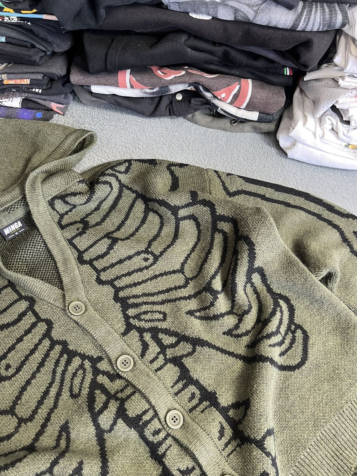 Minga London Minga London Green Skeleton Printed Knit Hoodie. Size M / US 6-8 / IT 42-44 - 3 Thumbnail