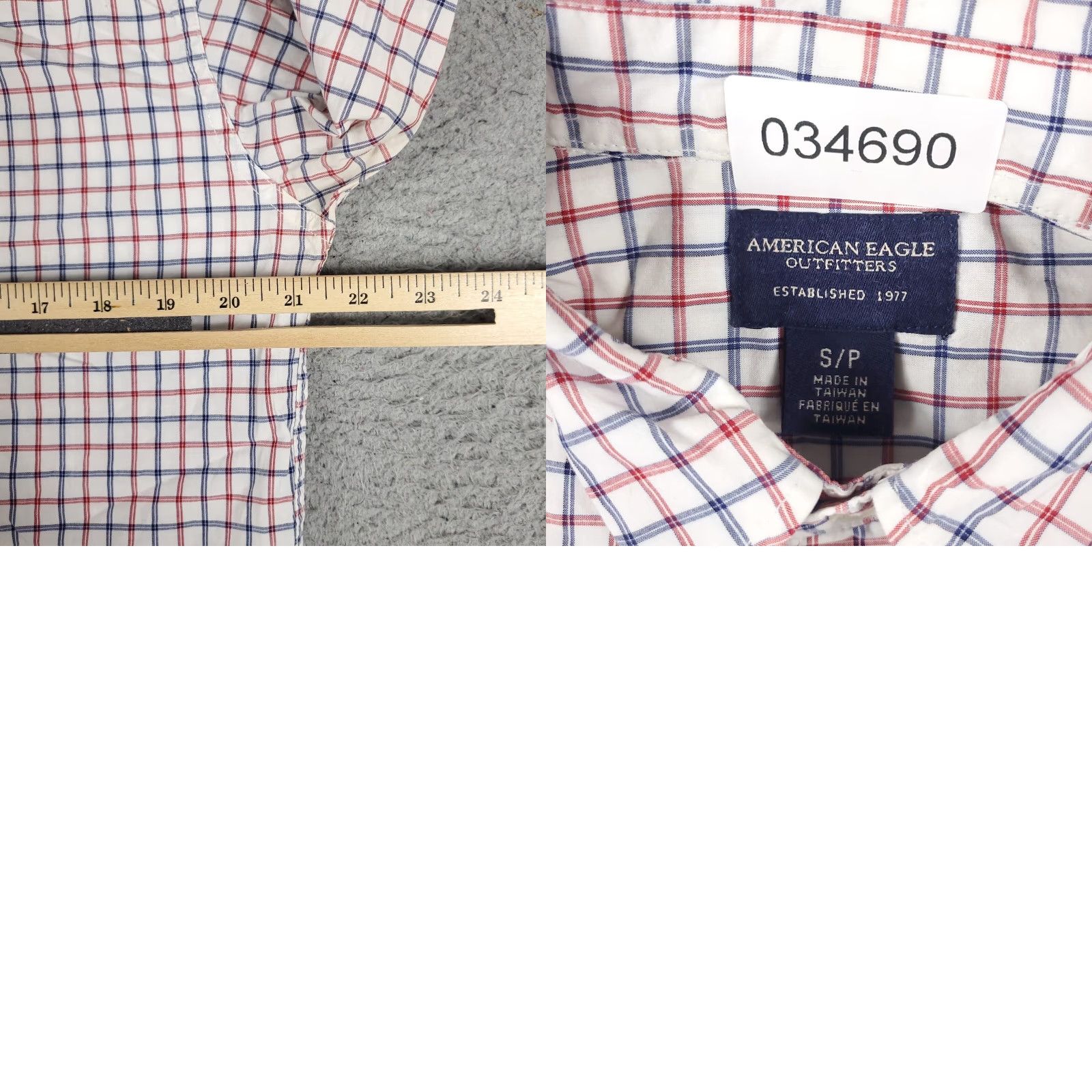 American Eagle Outfitters American Eagle Outfitters Button-Up Shirt Mens Small Blue Red White Check Long Sleeve Casual Preppy Size US S / EU 44-46 / 1 - 8 Thumbnail