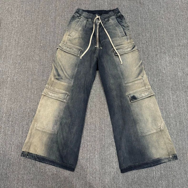 Rick Owens Ro Cargo Multi-Pocket Denim Pants-2505