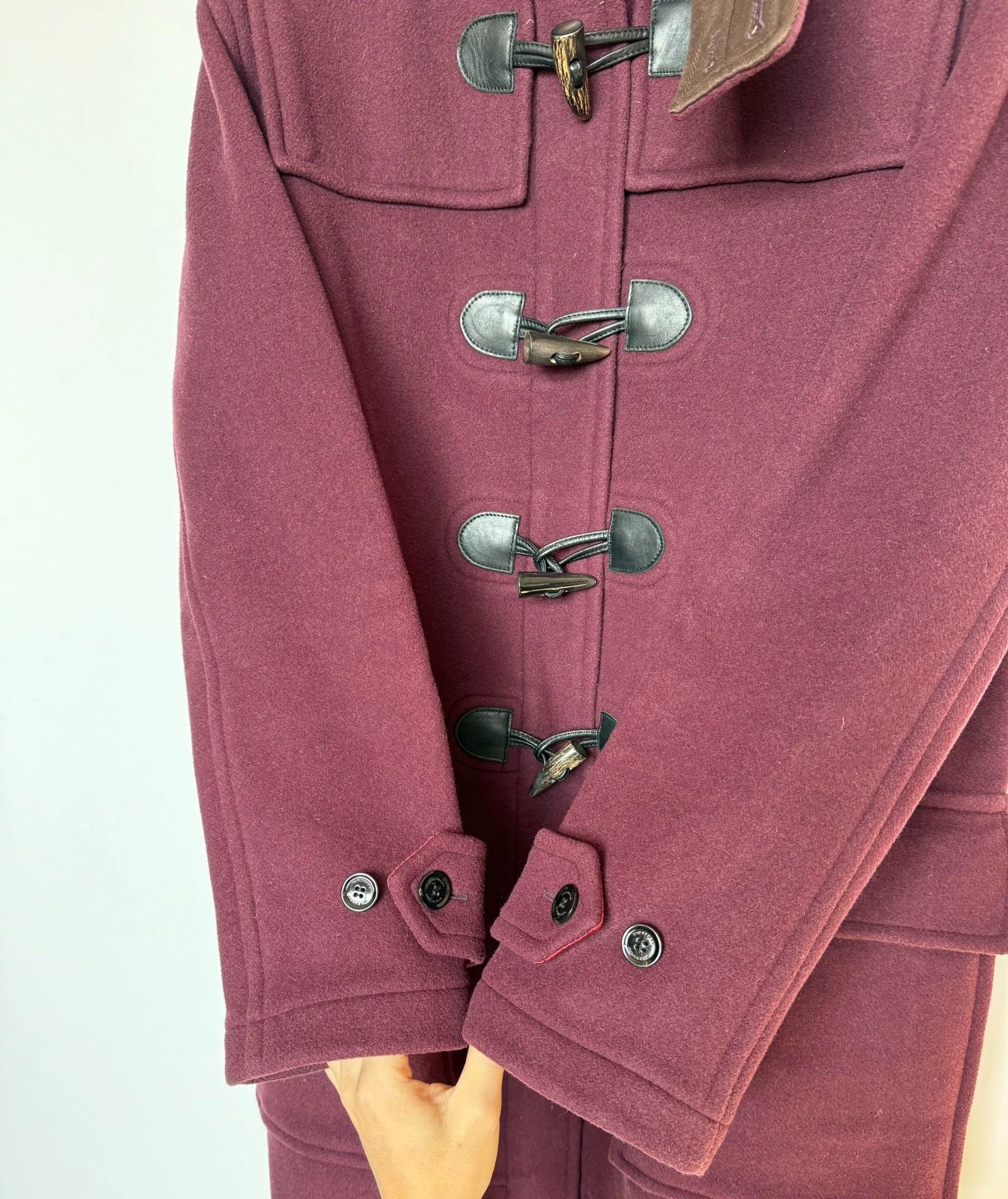 Burberry Burberry Double-Faced Wool Duffle Coat Red/Camel Check Size US M / EU 48-50 / 2 - 3 Thumbnail
