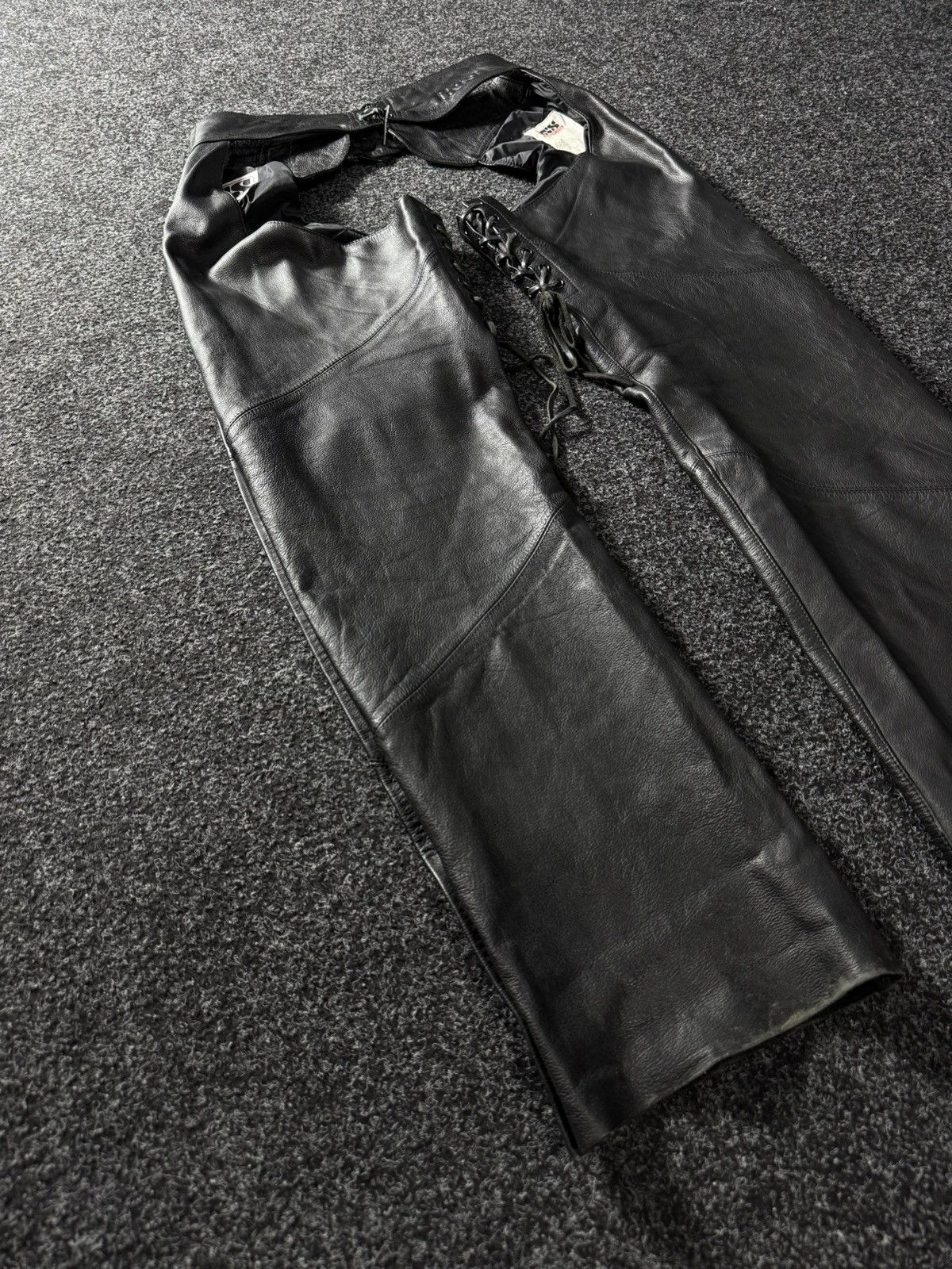 Leather Vintage 90s IXS 1990's Leather Moto Racing pants Chaps Size US 32 / EU 48 - 7 Thumbnail