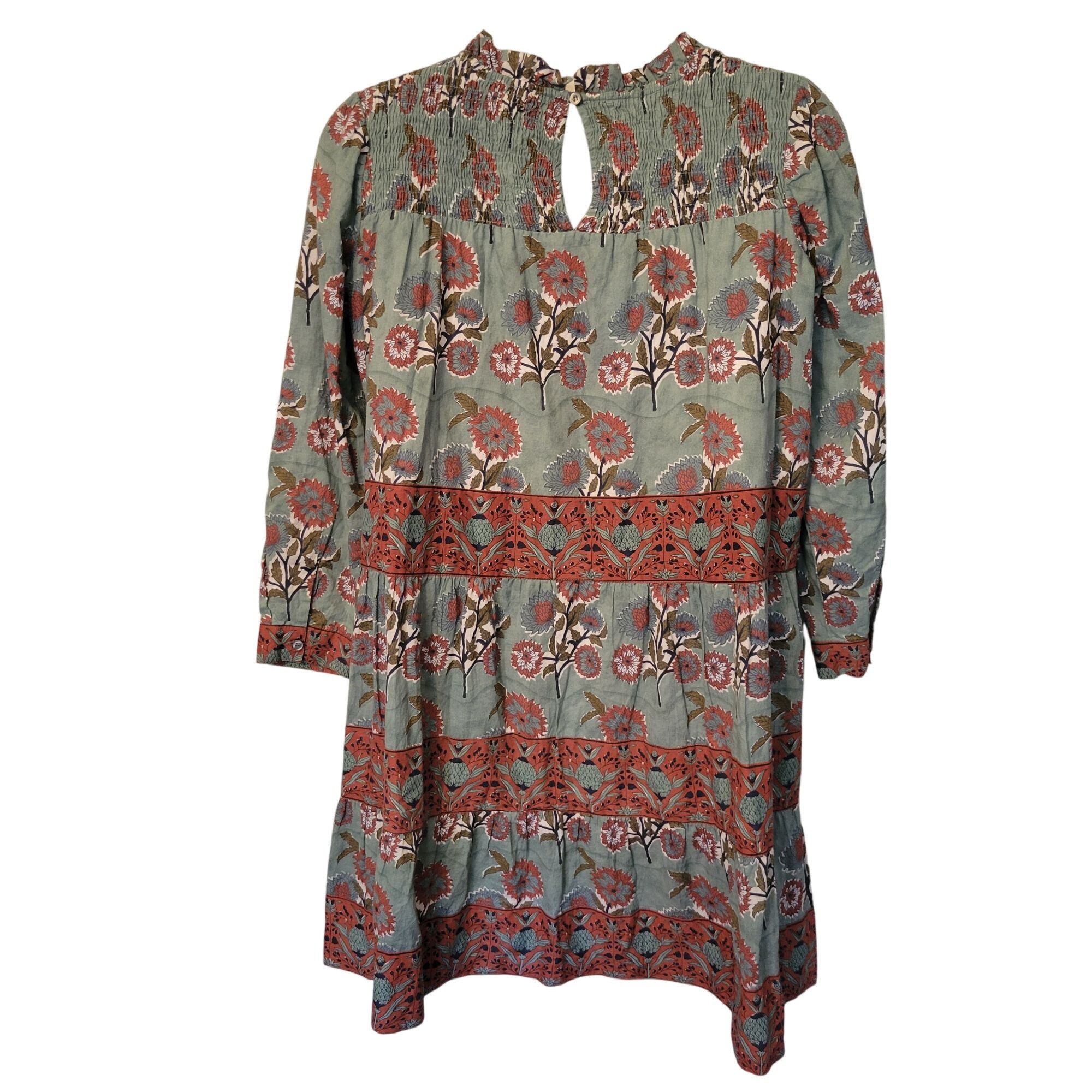 Other Victoria Dunn PEONY Boho Floral Dress M Smocked High Neck Sw Size M / US 6-8 / IT 42-44 - 4 Thumbnail