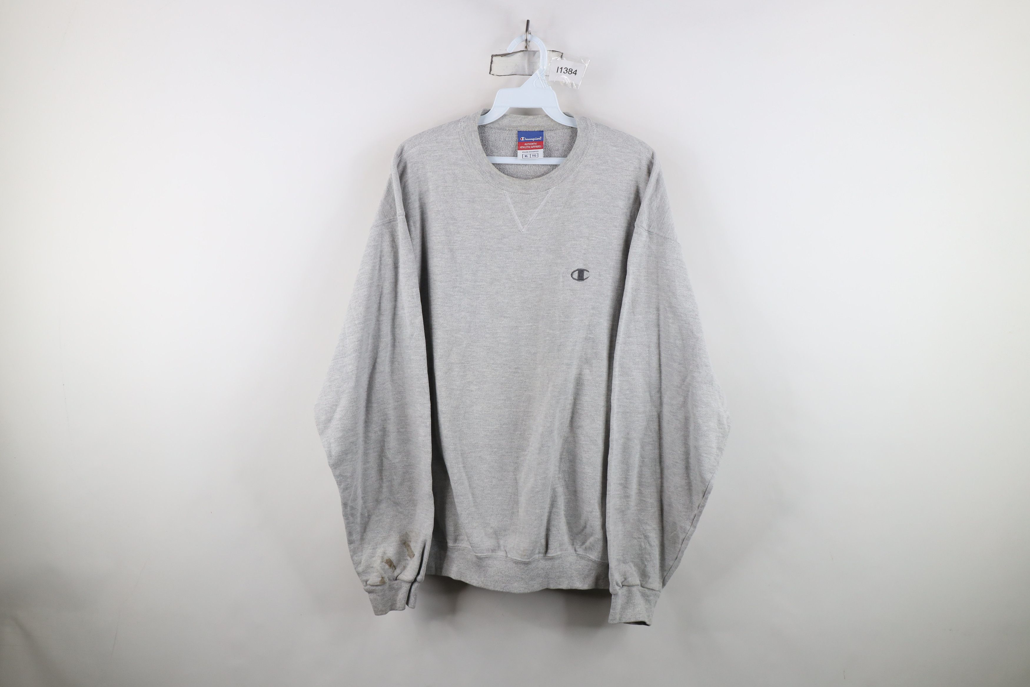 Champion Vintage 90s Champion Logo Crewneck Sweatshirt Heather Gray Size US XL / EU 56 / 4 - 1 Thumbnail