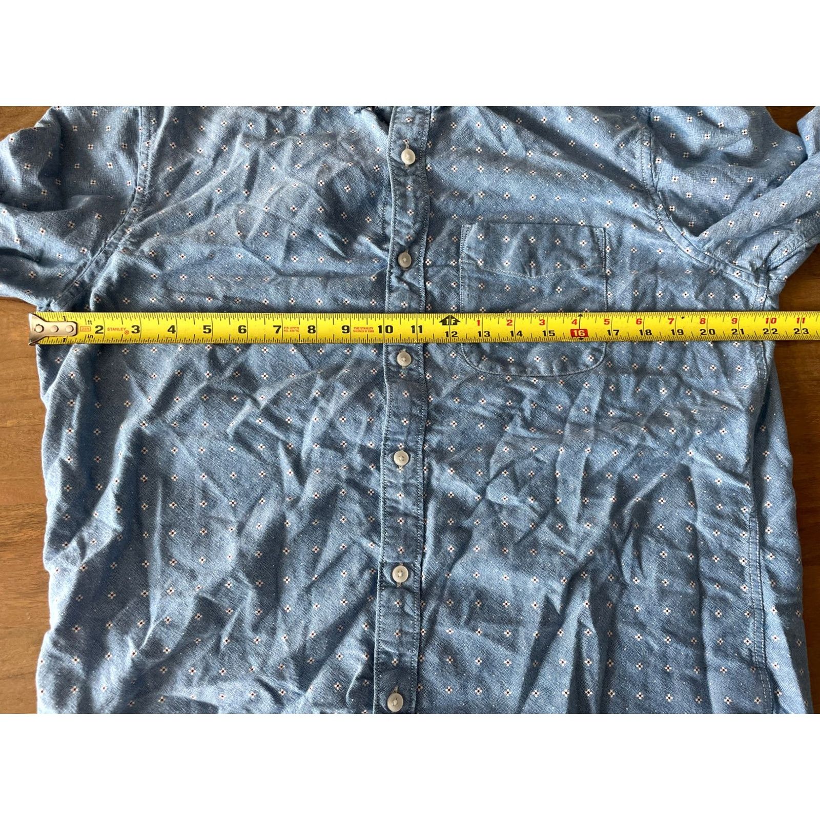 American Eagle Outfitters American Eagle Outfitters Shirt Mens L Blue All Over Cross Print Button Down 100% Cotton Size US L / EU 52-54 / 3 - 4 Thumbnail