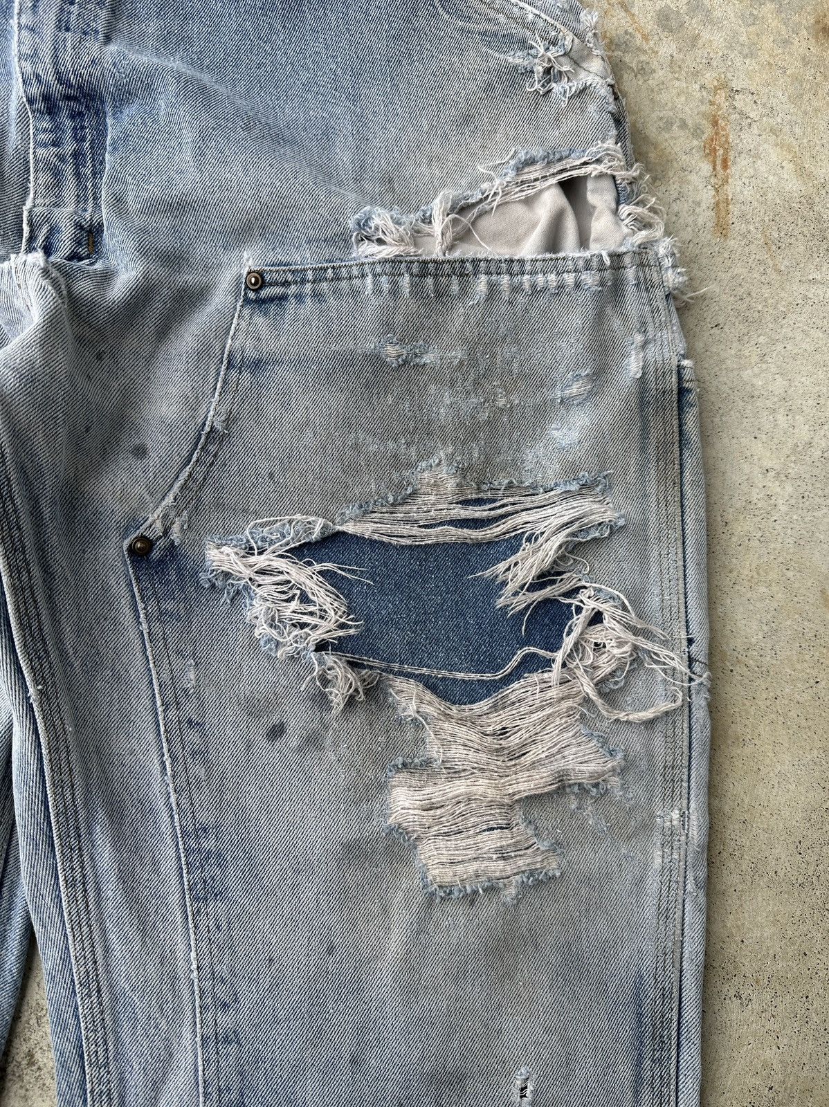 Carhartt Trashed Stonewash Doubleknee Dungaree Carpenter work pant Size US 42 / EU 58 - 4 Thumbnail