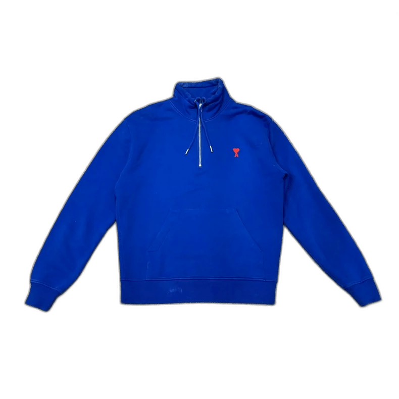 AMI Blue Zip-neck Sweatshirt Size M-yf Size US M / EU 48-50 / 2 - 1 Thumbnail