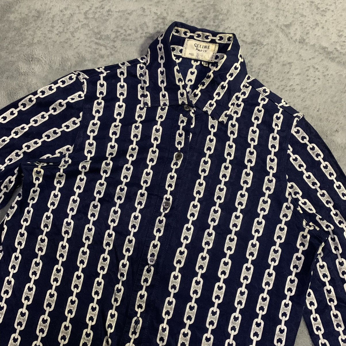 Celine Vtg 90's Celine chain logo longsleeve Size S / US 4 / IT 40 - 2 Thumbnail