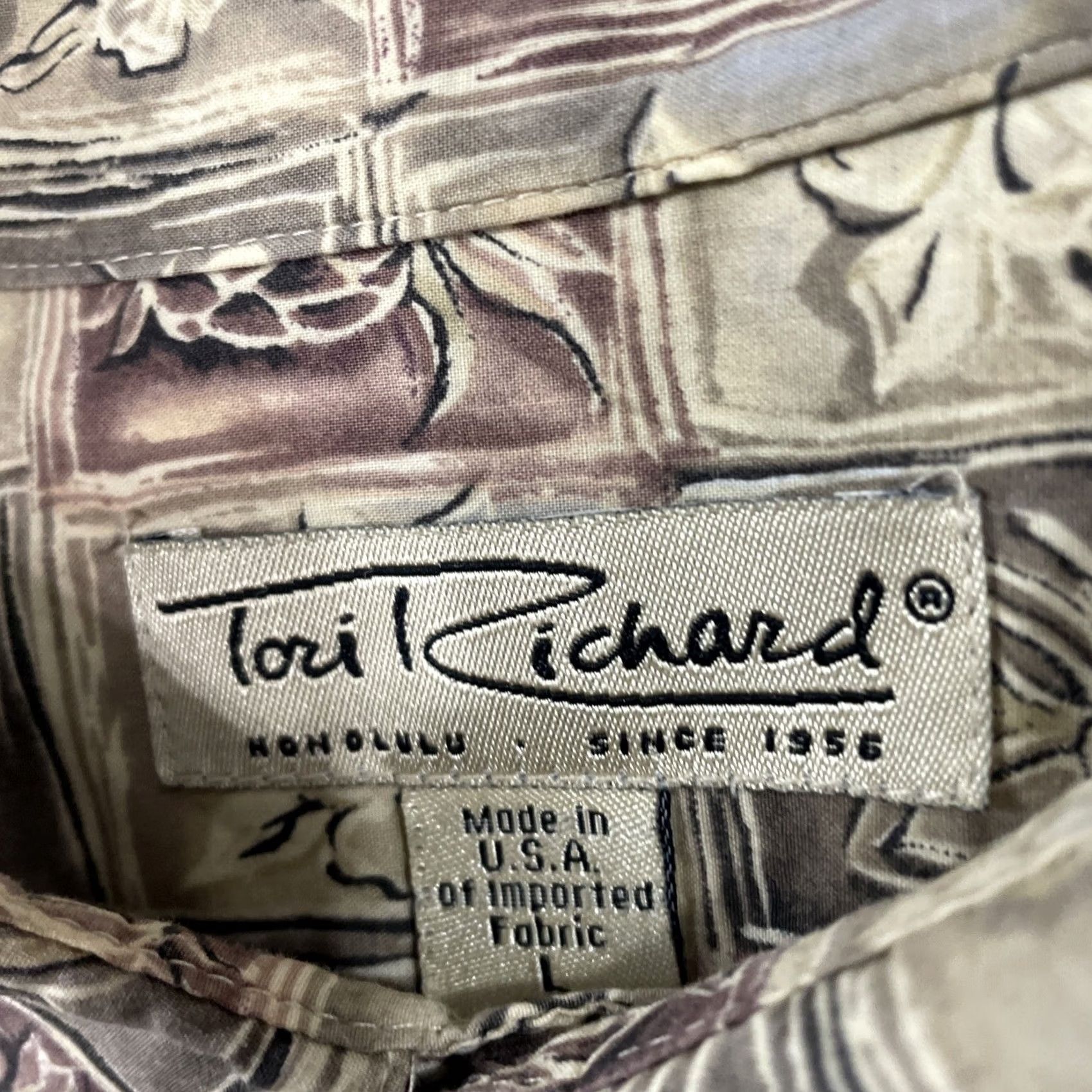 Tori Richard VINTAGE Tori Richard Hawaiian Art Shirt Men L Cotton Lawn Made USA Brown Pineapple Shirt Size US L / EU 52-54 / 3 - 6 Thumbnail