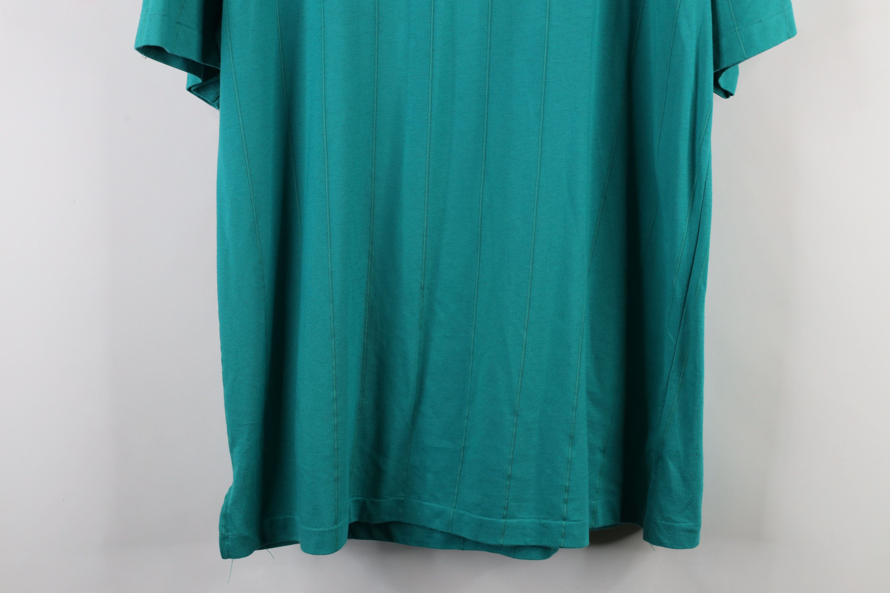 Vintage Vintage 90s Streetwear Knit Collared Polo Shirt Teal USA Size US XL / EU 56 / 4 - 10 Thumbnail