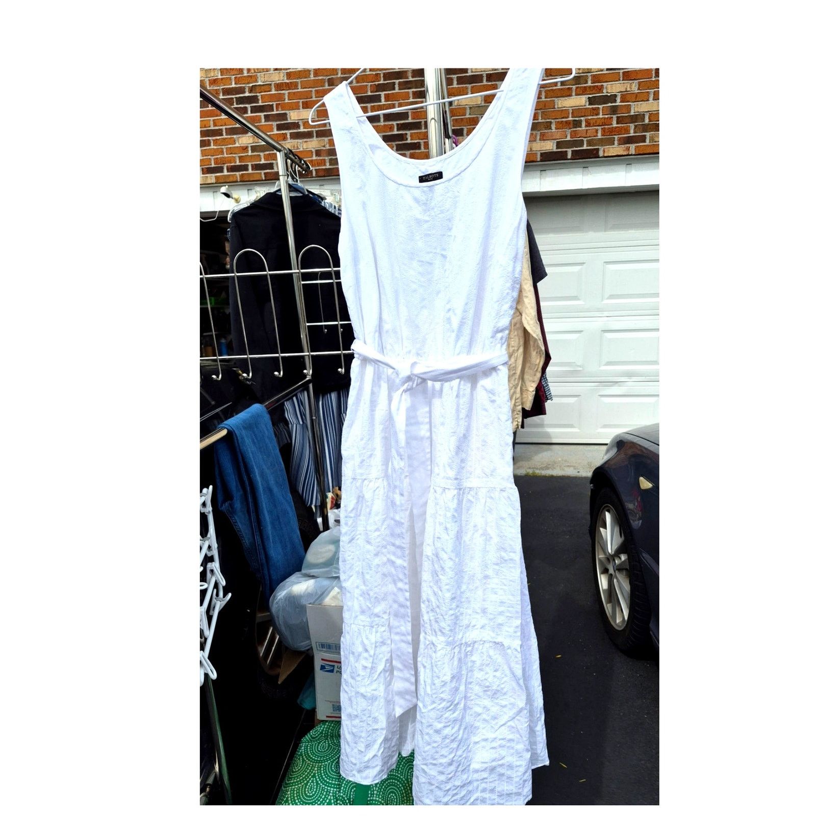 Talbots Talbots White Maxi Cotton Sleeveless Tiered Dress Sz 8 Lined Size M / US 6-8 / IT 42-44 - 10 Thumbnail