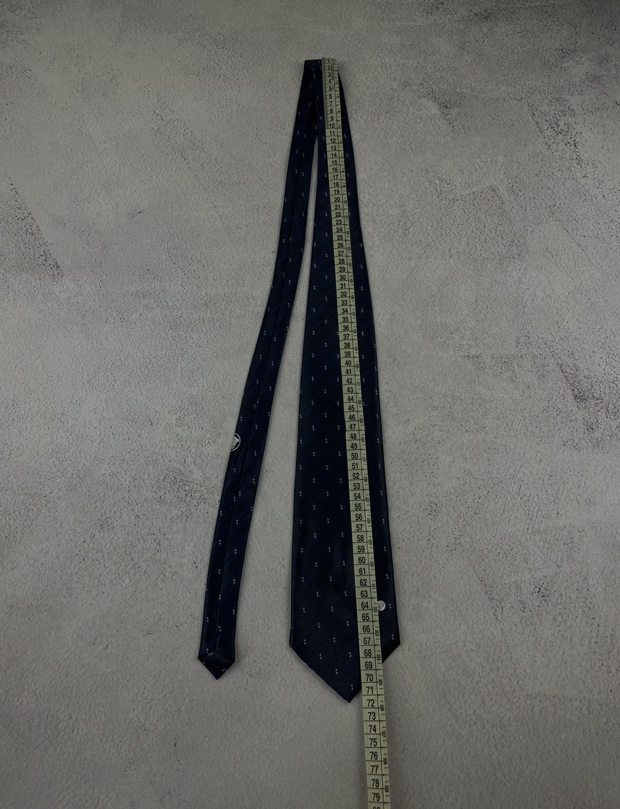 Versace Versace Classic V2 Silk Tie Navy Blue Striped Pattern Hand Size ONE SIZE - 9 Thumbnail