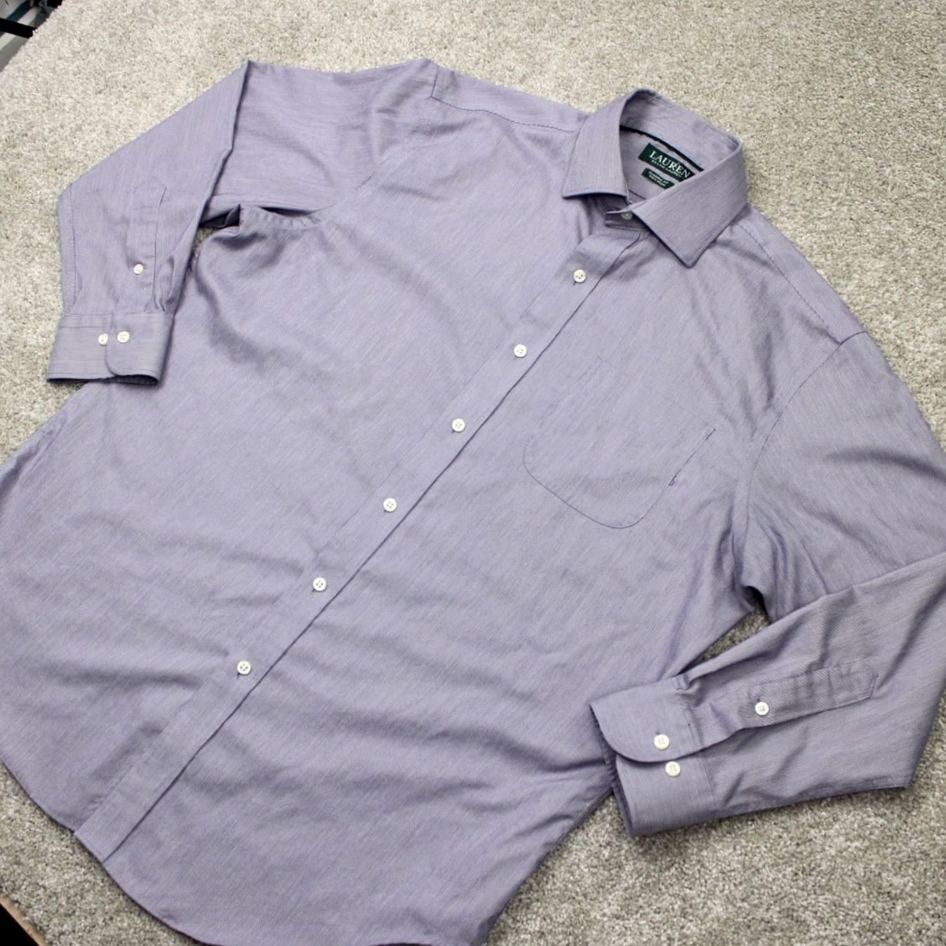 Ralph Lauren LAUREN Ralph Lauren Shirt Mens 16 1/2 32/33 Purple Classic Fit Non Iron L/S Shirt Regular 100% Cotton Dress Shirt Mens Redefine Build? Size US XL / EU 56 / 4 - 4 Thumbnail