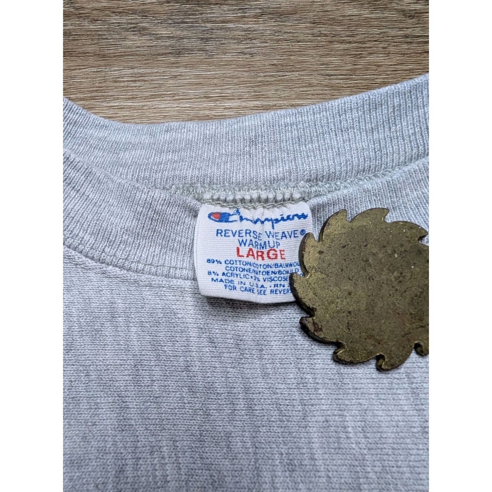 Champion VINTAGE Champion Reverse Weave Sweatshirt 80's Trinity College Gray LG Pullover Mens Size US L / EU 52-54 / 3 - 2 Thumbnail