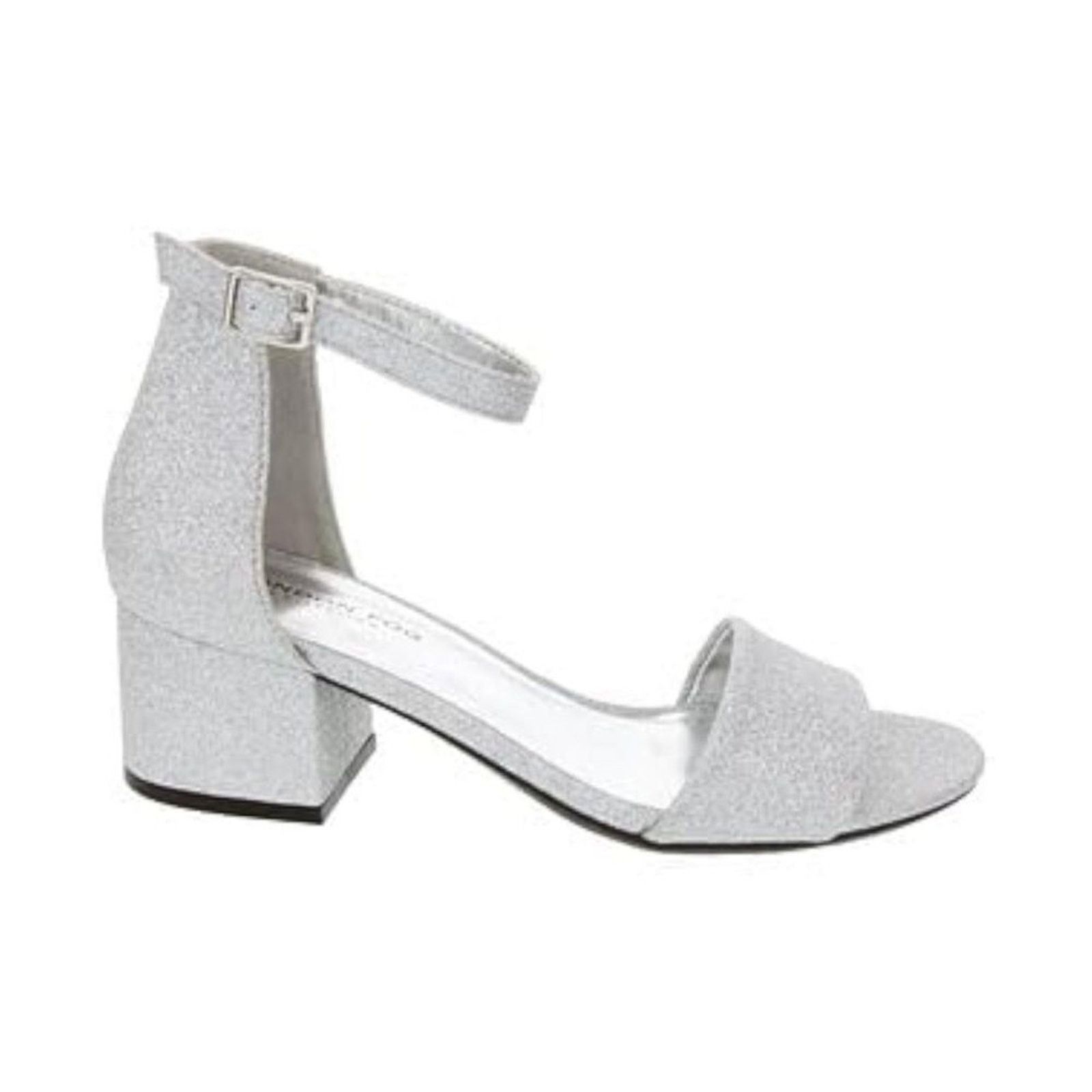 London Fog London Fog Block Heel Sandal sz 7.5 Silver NEW #8-X Size US 7.5 / IT 37.5 - 3 Thumbnail