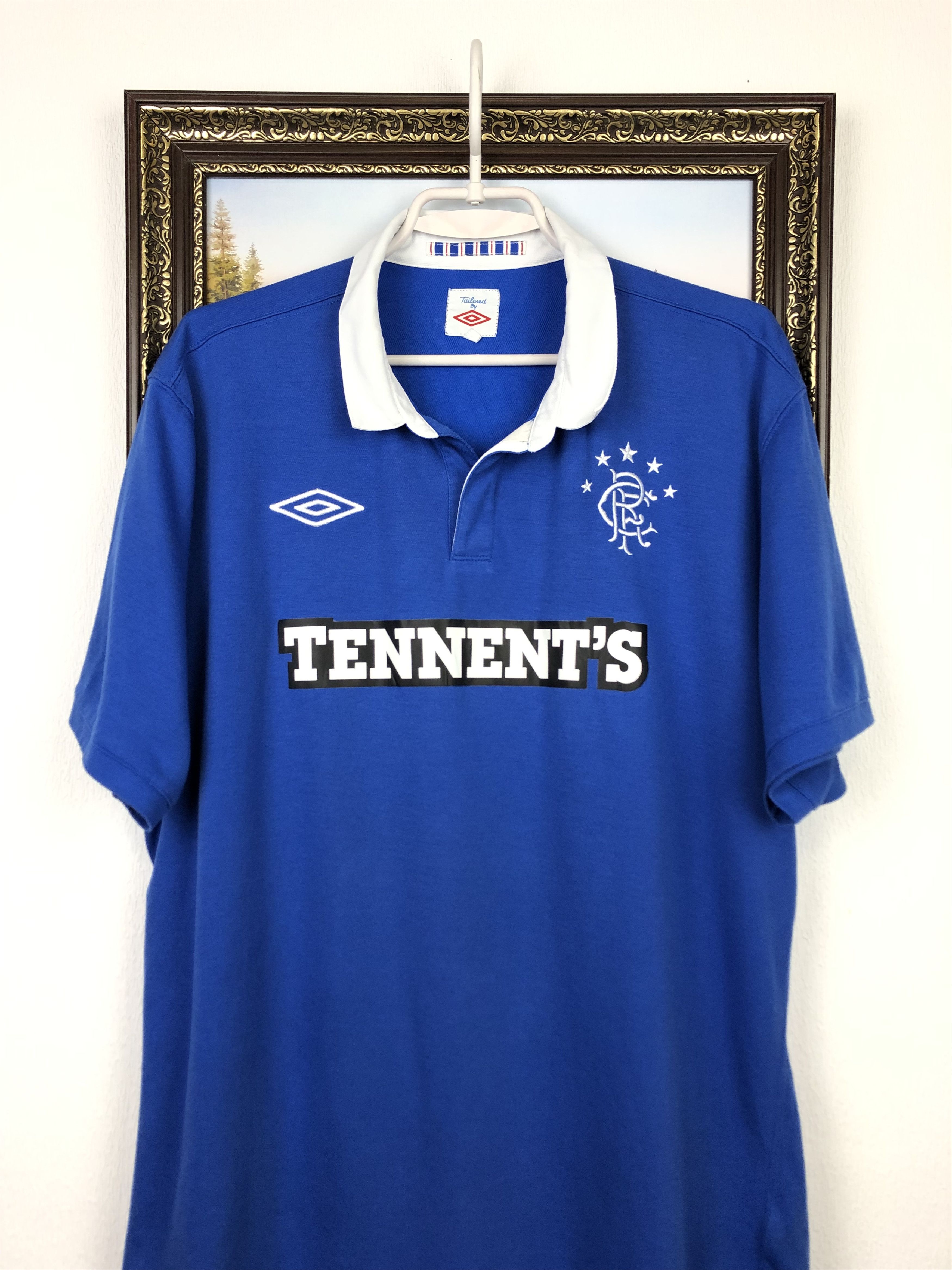 Vintage Rangers football shirt 2010 Soccer #17 Diouf Jersey Umbro Size US XL / EU 56 / 4 - 4 Thumbnail