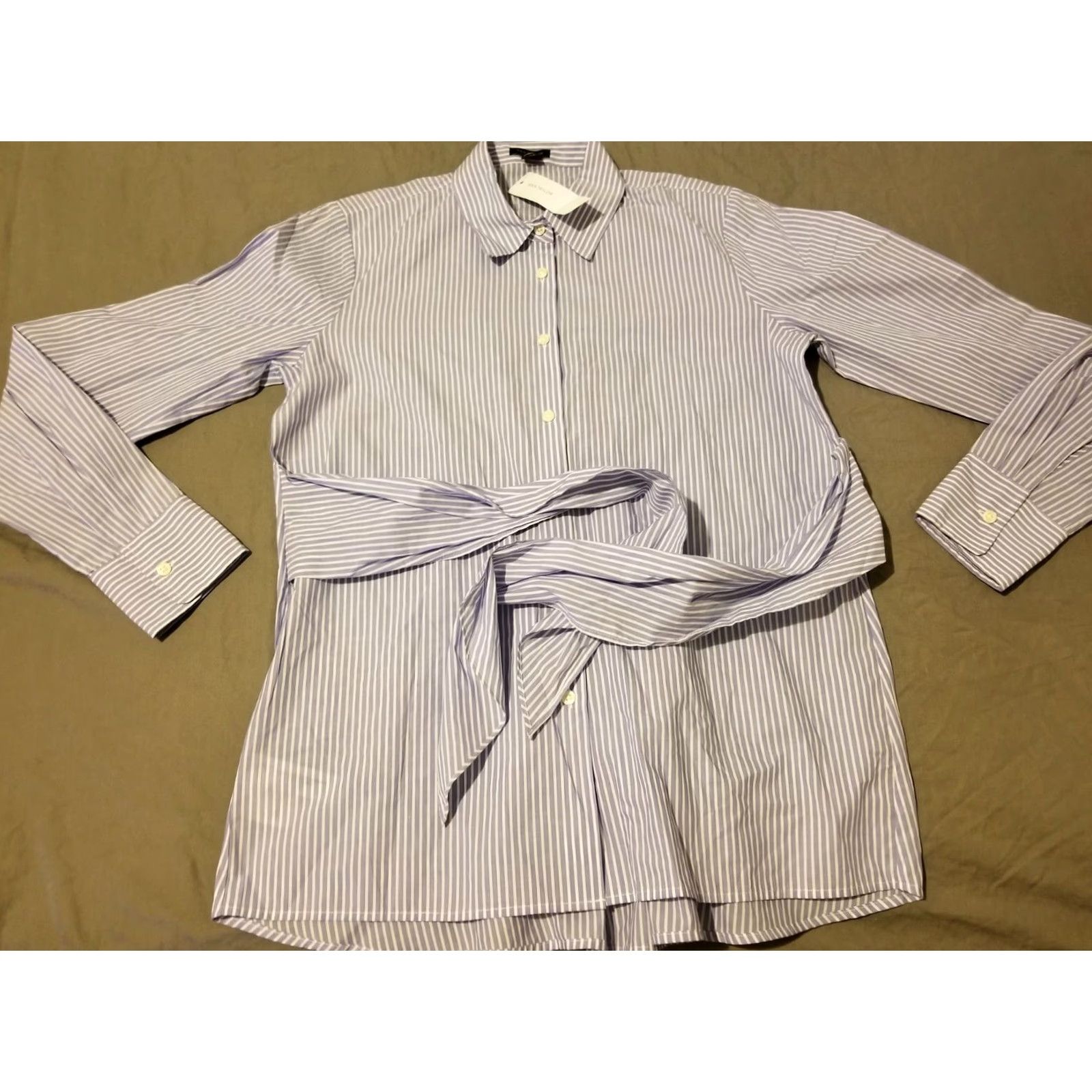 Ann Taylor Womens Ann Taylor Shirt Blouse S Small Blue White Stripes Cotton Button Blouse Womens Mens? Size S / US 4 / IT 40 - 2 Thumbnail