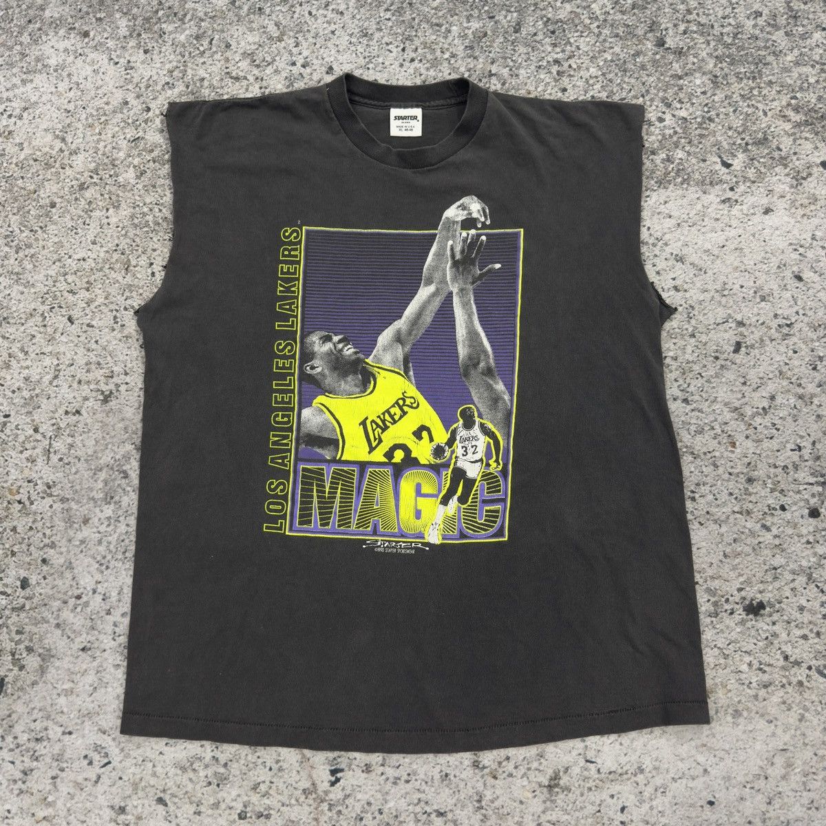 Vintage 90s Magic Johnson Starter Faded Thrashed Tank Top Tee Size US XL / EU 56 / 4 - 7 Thumbnail
