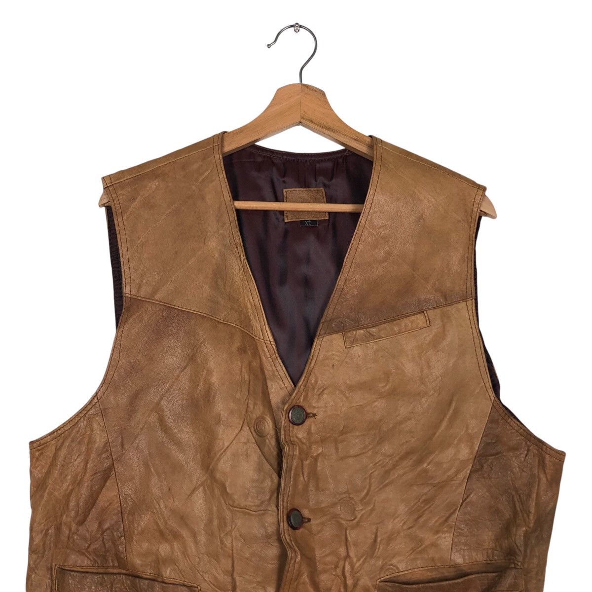 Genuine Leather 📌Vintage Genuine Leather Vest Biker Vera Pelle Size US M / EU 48-50 / 2 - 4 Thumbnail