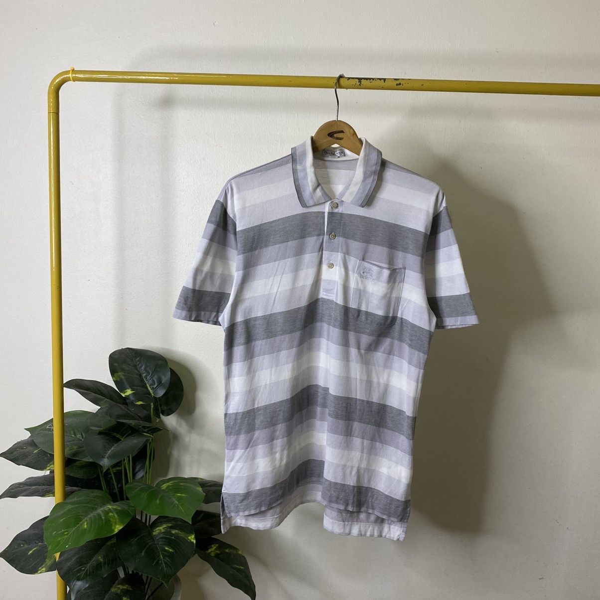 Burberry Vintage 90s Burberrys Stripes Polo T Shirt Size US L / EU 52-54 / 3 - 1 Thumbnail