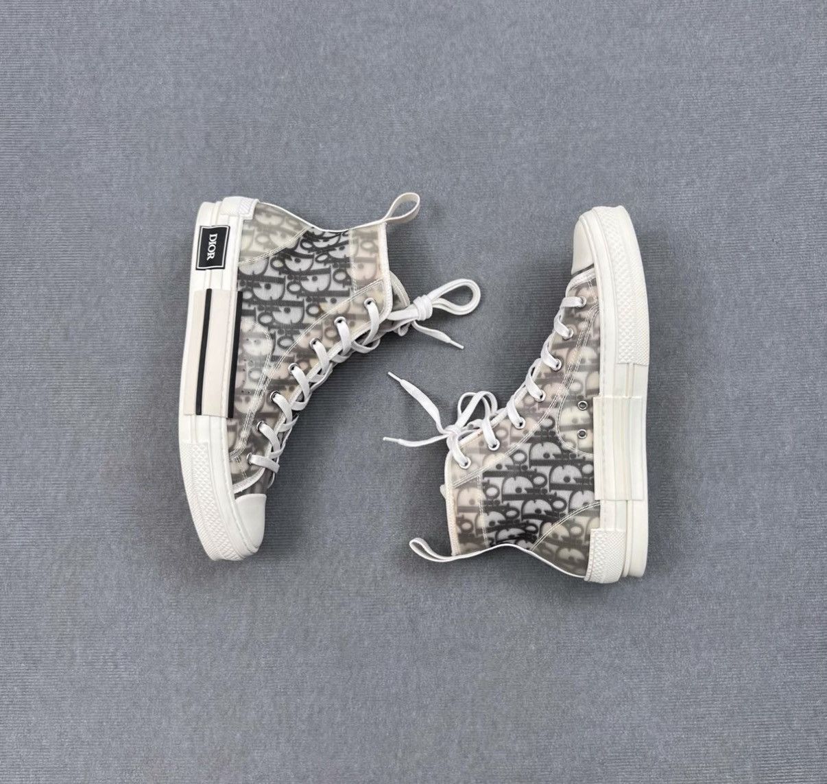 Dior Dior B23 Black & White Oblique All-Over Logo Sneakers Size US 8 / EU 41 - 3 Thumbnail