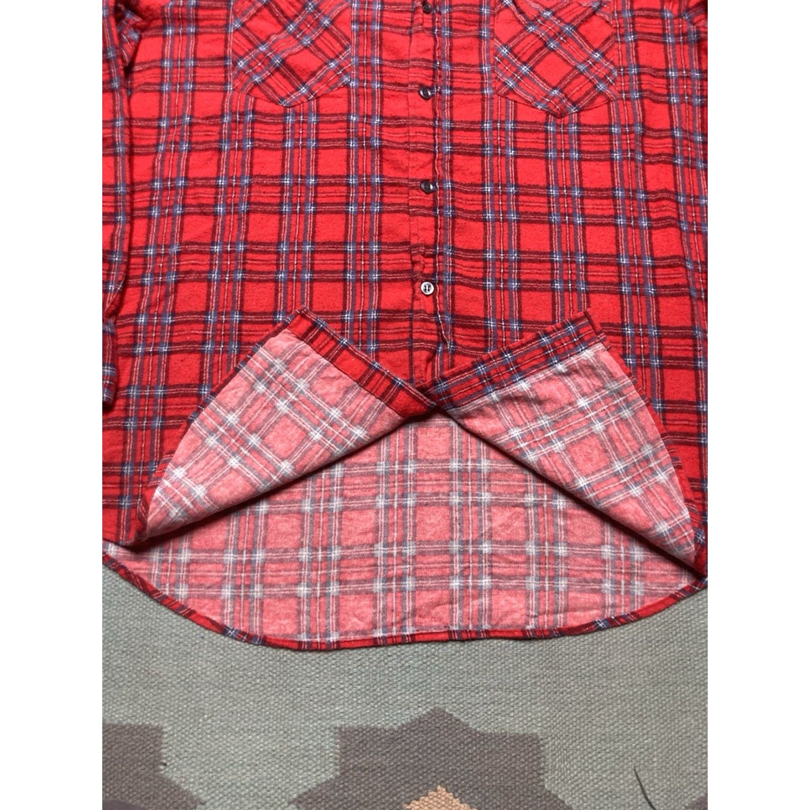 McGregor VINTAGE McGregor Flannel Shirt 80s Plaid Cotton Button-Up XL Tall Red Mens Size US XL / EU 56 / 4 - 2 Thumbnail