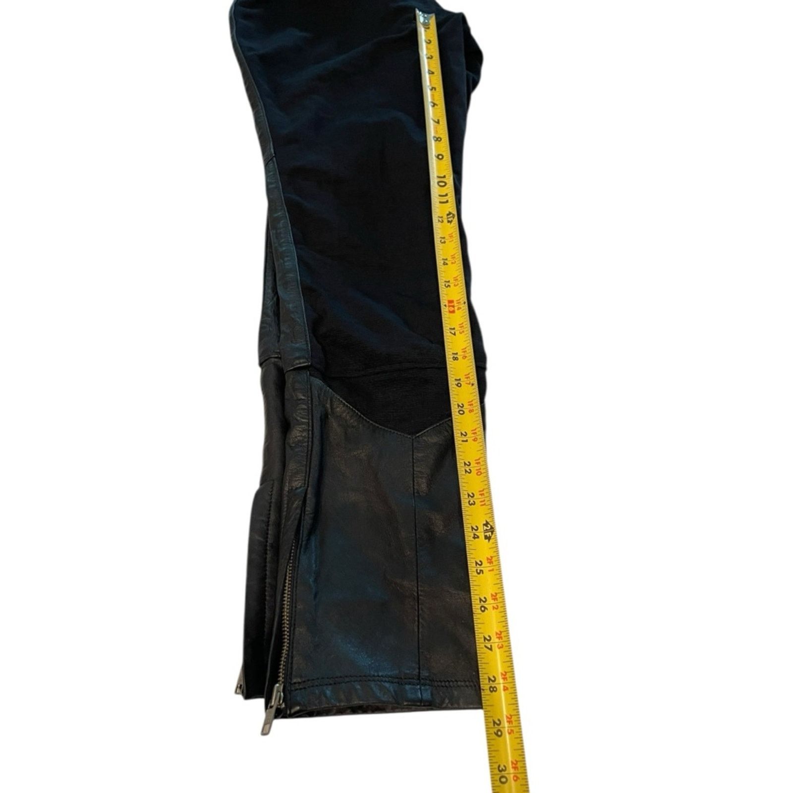 Harley Davidson Harley Davidson Pants: Black Leather Front, Spandex 36/8 Size 36" / US 14 / IT 50 - 6 Thumbnail
