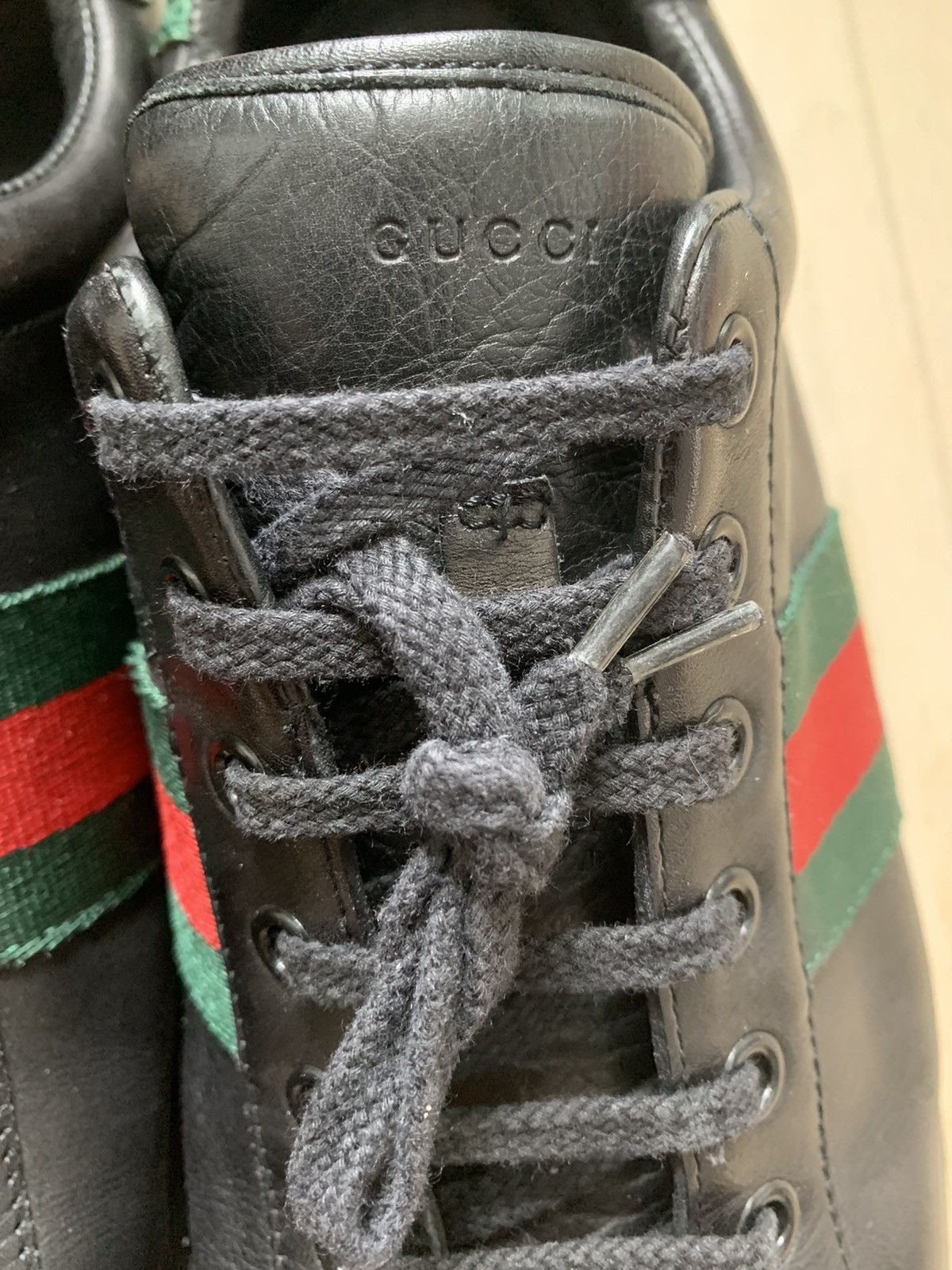 Gucci Gucci Leather Low-top Ace Sneakers with Web Size US 8 / EU 41 - 8 Thumbnail