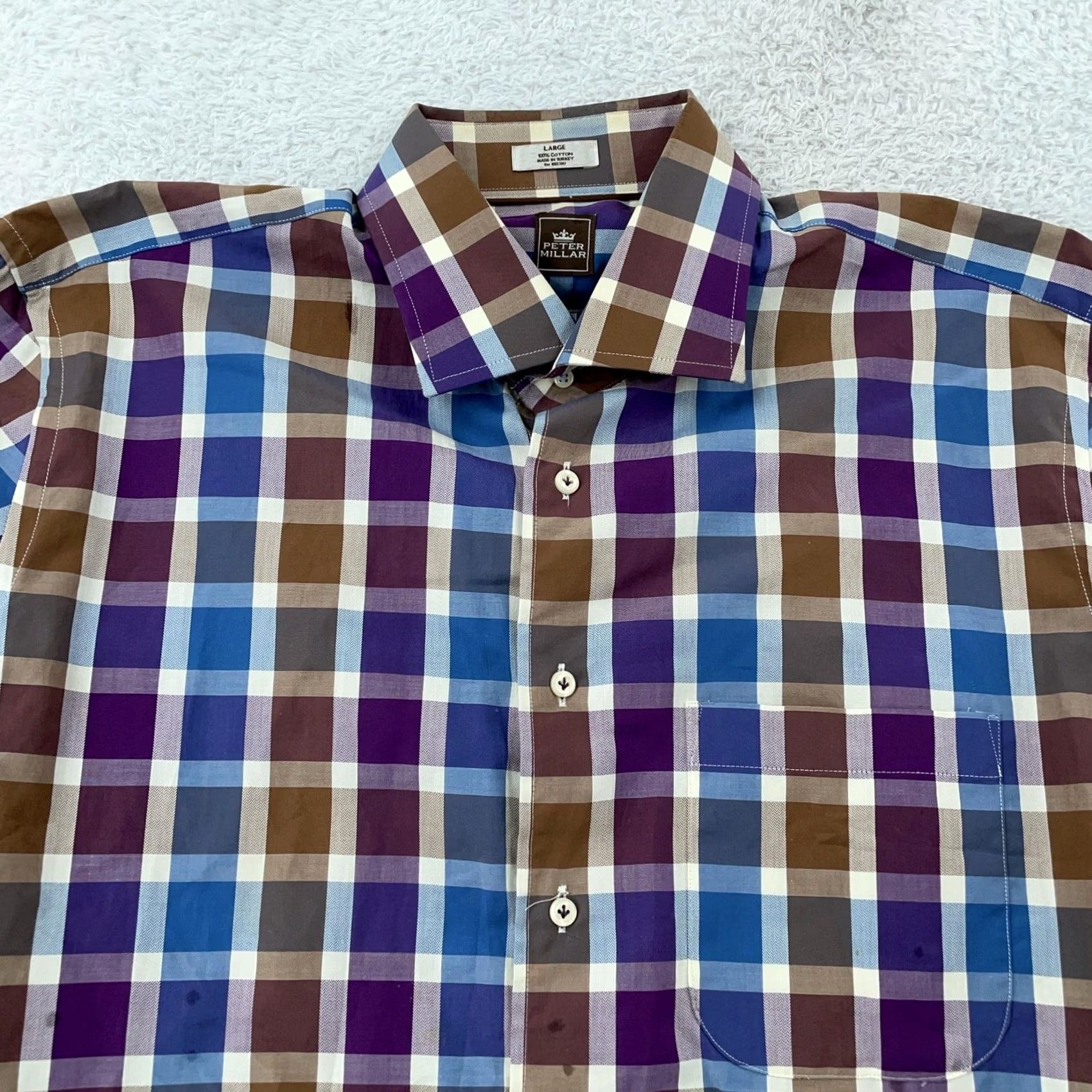 Peter Millar Peter Millar Shirt Mens Large Multicolor Plaid Button Front Long Sleeve Casual Size US L / EU 52-54 / 3 - 2 Thumbnail