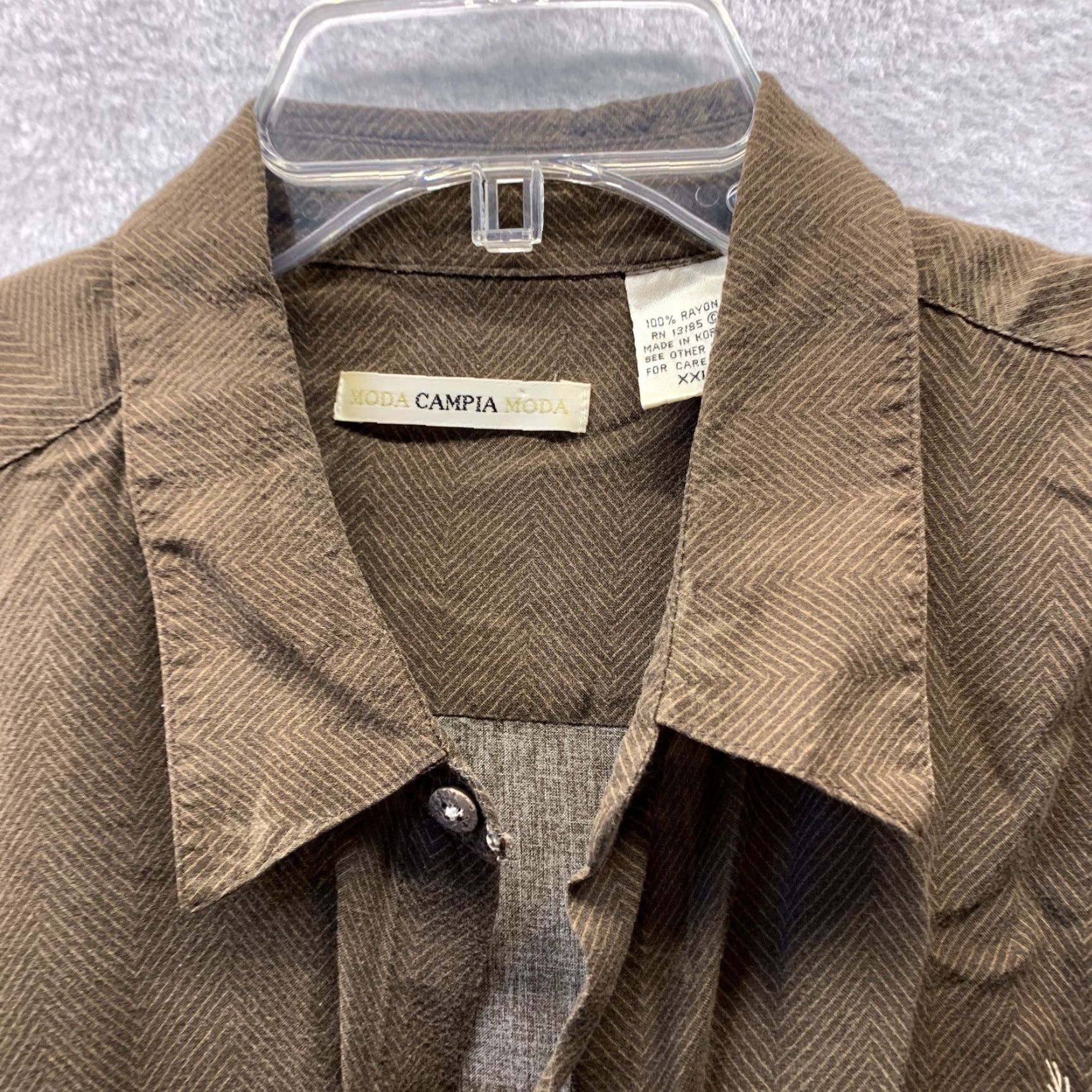 Vintage VINTAGE Campia Moda Shirt Adult 2XL Brown Floral Rayon Viscose Casual Men Size US XXL / EU 58 / 5 - 7 Thumbnail