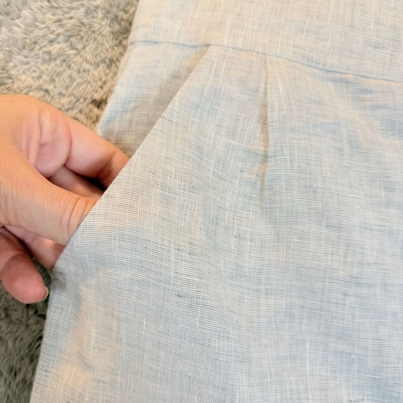 Anthropologie Lauren Moffatt Linen Button Wrap Skirt 10 Anthropologie Size 32" / US 10 / IT 46 - 3 Thumbnail
