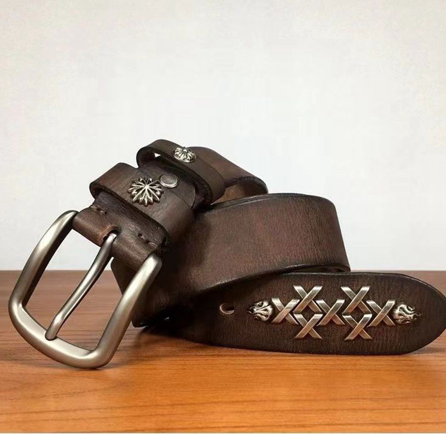 Designer × Leather Waistband Ceinture Hommes Leather Belt Size ONE SIZE - 1 Thumbnail