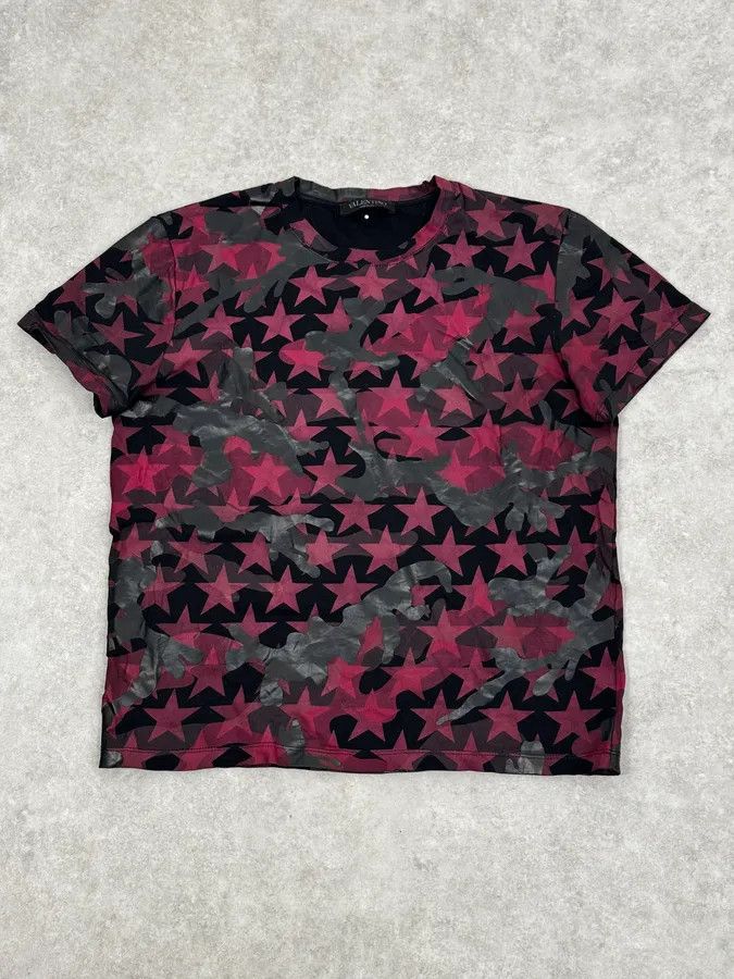 Valentino Valentino Black & Red Star Camo T-Shirt Size US S / EU 44-46 / 1 - 1 Thumbnail